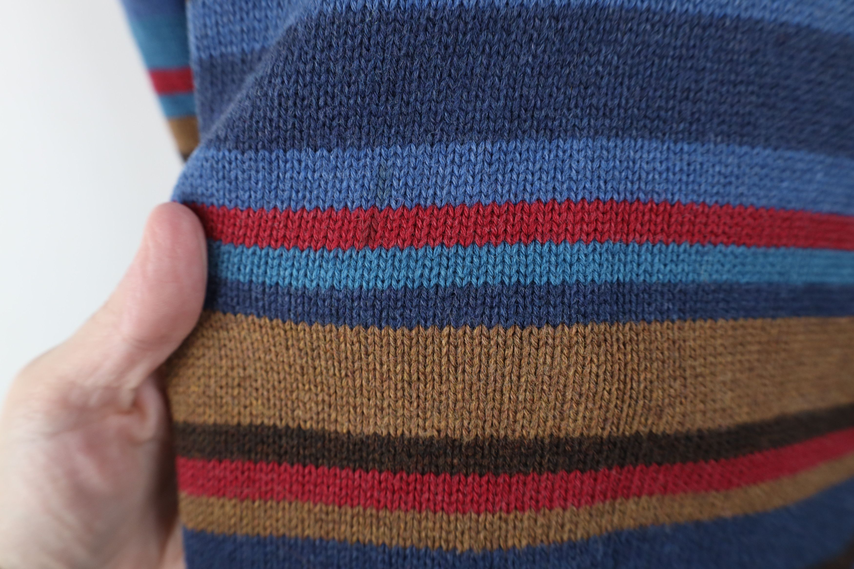 Vintage Vintage 90s Streetwear Rainbow Block Cotton Knit Sweater Size US XL / EU 56 / 4 - 4 Thumbnail