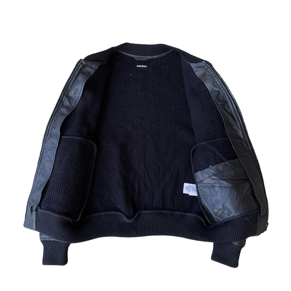 Vintage Diesel Sheepskin Leather Bomber Jacket