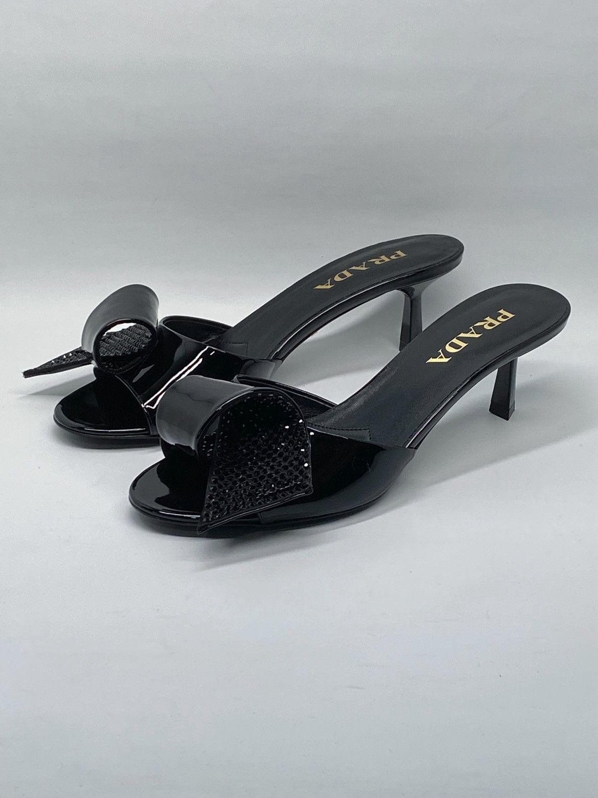 Prada Prada Patent leather Crystal embellished sandals size 38.5 Size US 8.5 / IT 38.5 - 4 Thumbnail