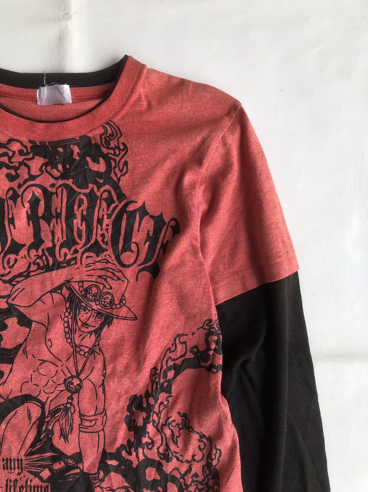 Anime Poem One Piece Hiken No Ace Double Layer Tee Size US M / EU 48-50 / 2 - 3 Thumbnail