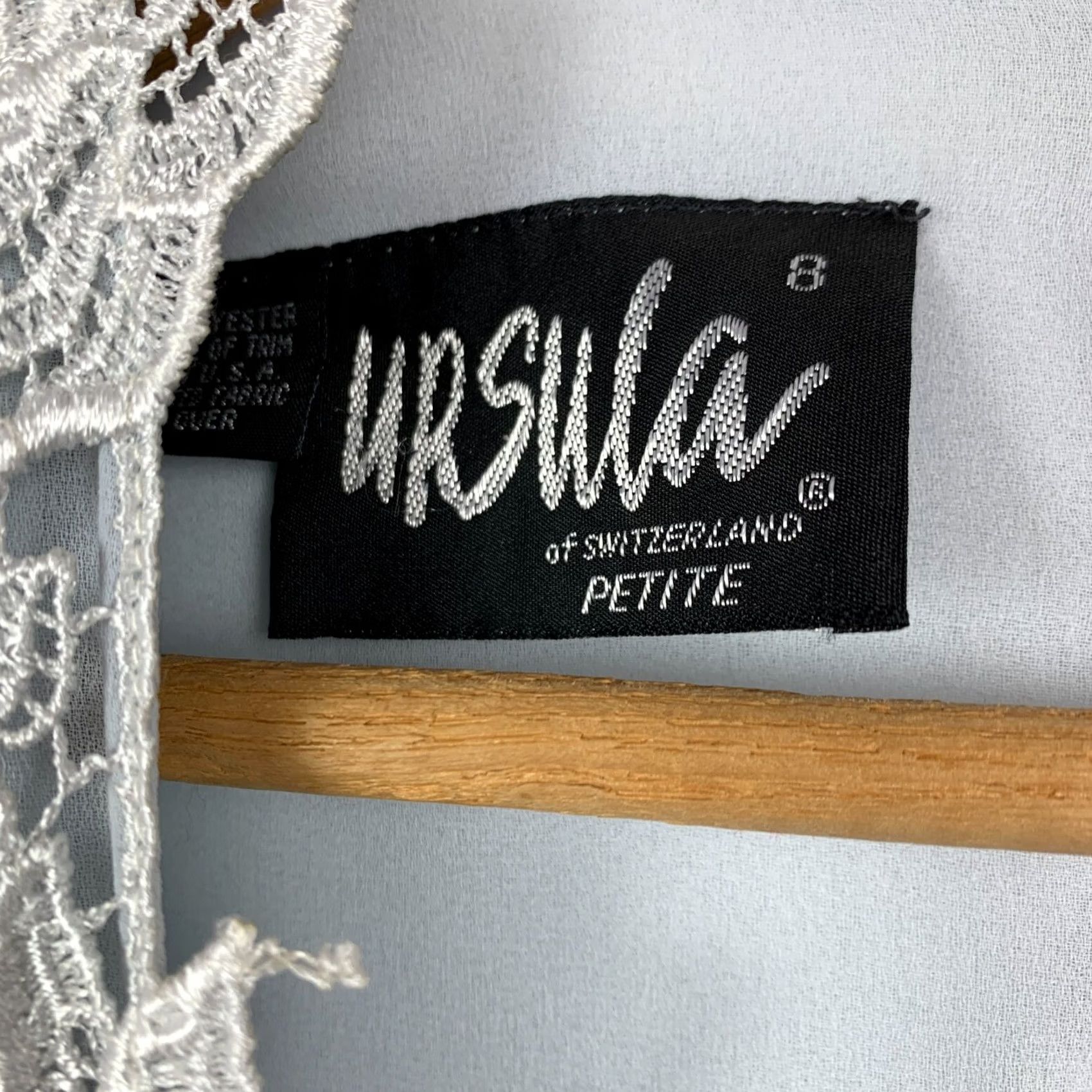 Vintage VINTAGE Ursula of Switzerland Blue Sheer Lace Polyester Dress Twee 8 Petite Size M / US 6-8 / IT 42-44 - 3 Thumbnail