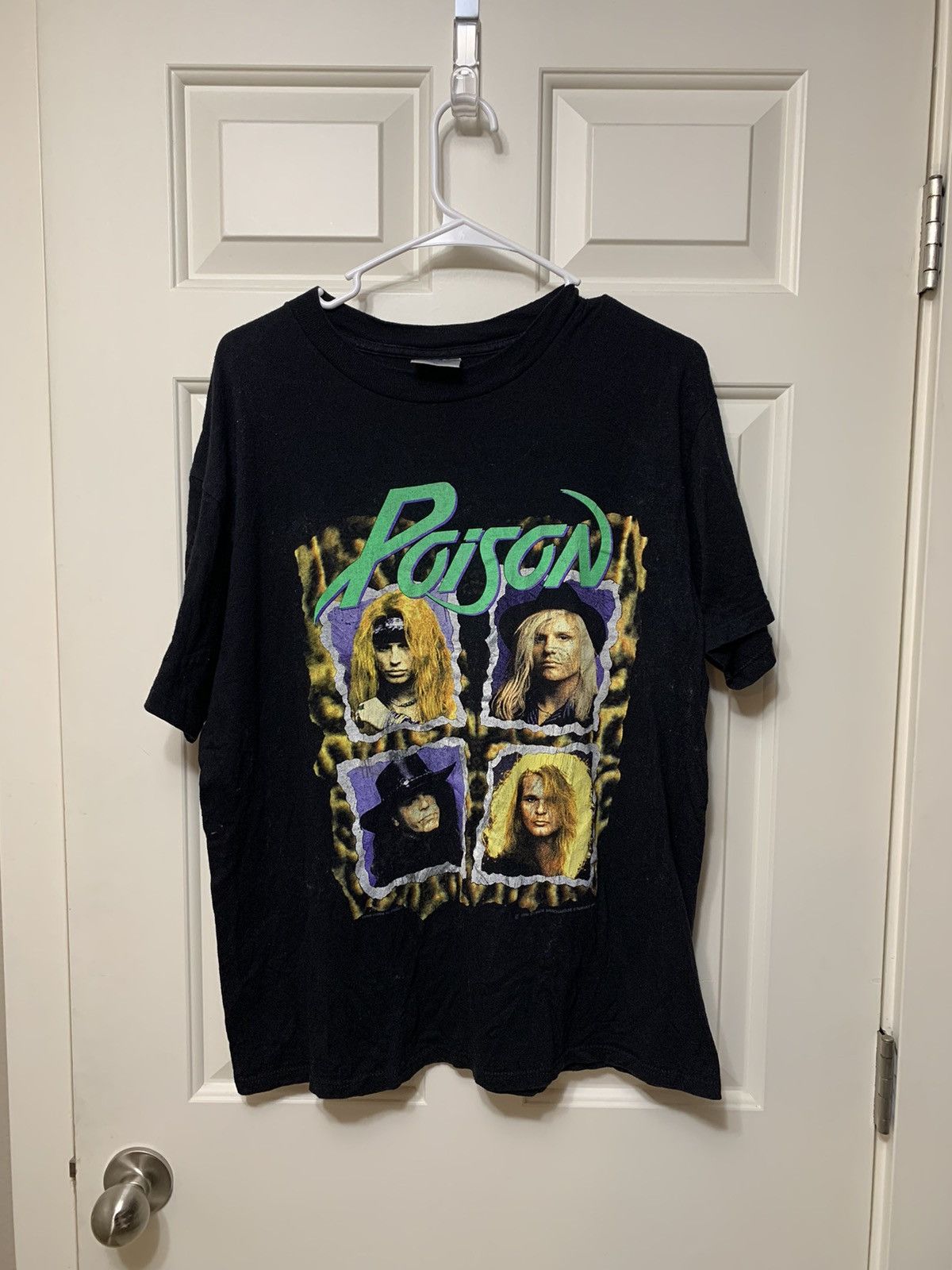 image of Vintage Poison 1990 Flesh & Blood World Tour Shirt in Black, Men's (Size XL)