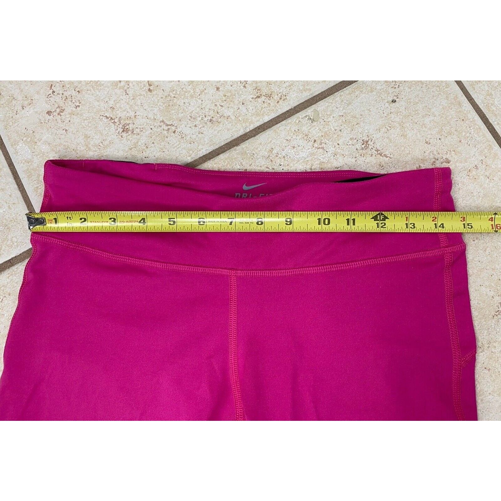 Nike Nike Dri-Fit M Pink Capri Cropped Running Leggings Barbie Size 29" - 9 Thumbnail
