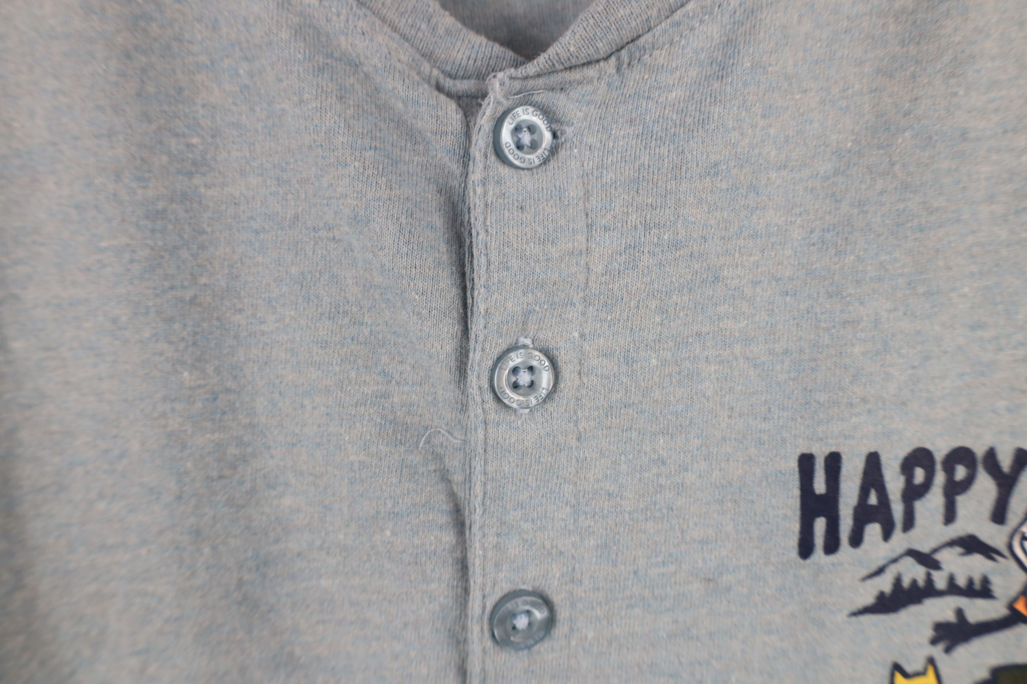 Life is Good × Vintage Life Is Good Happy Trails Dog Long Sleeve Henley T-Shirt Size US L / EU 52-54 / 3 - 6 Thumbnail