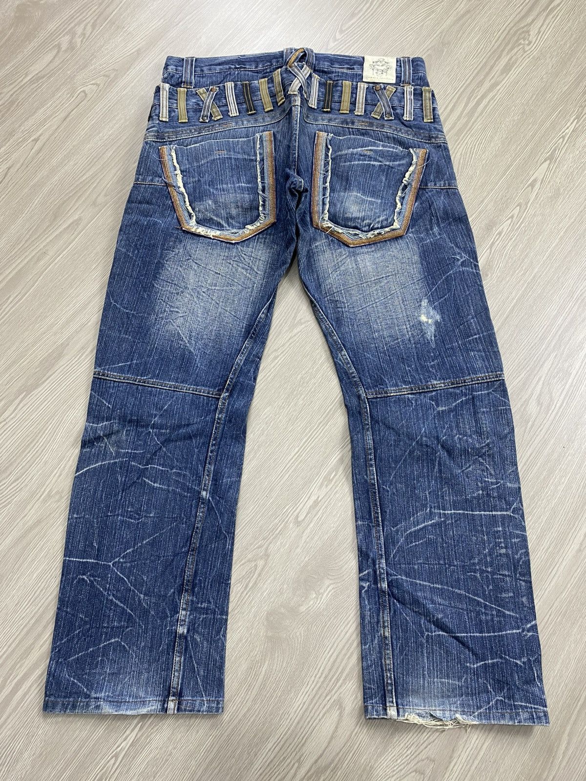 If Six Was Nine × Le Grande Bleu (L.G.B.) 2000s Memory Special Double Waist Distressed Punk Lgb Jeans Size US 34 / EU 50 - 19 Thumbnail