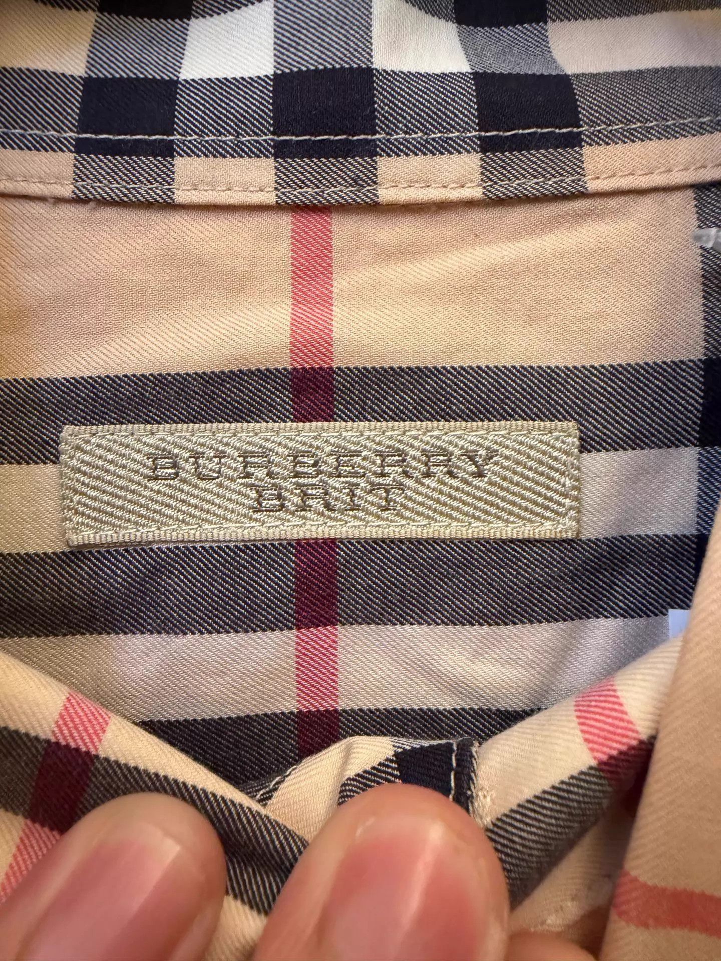 Burberry Burberry Check & Stripe Colorblock Long Sleeve Shirt L Size L / US 10 / IT 46 - 2 Thumbnail