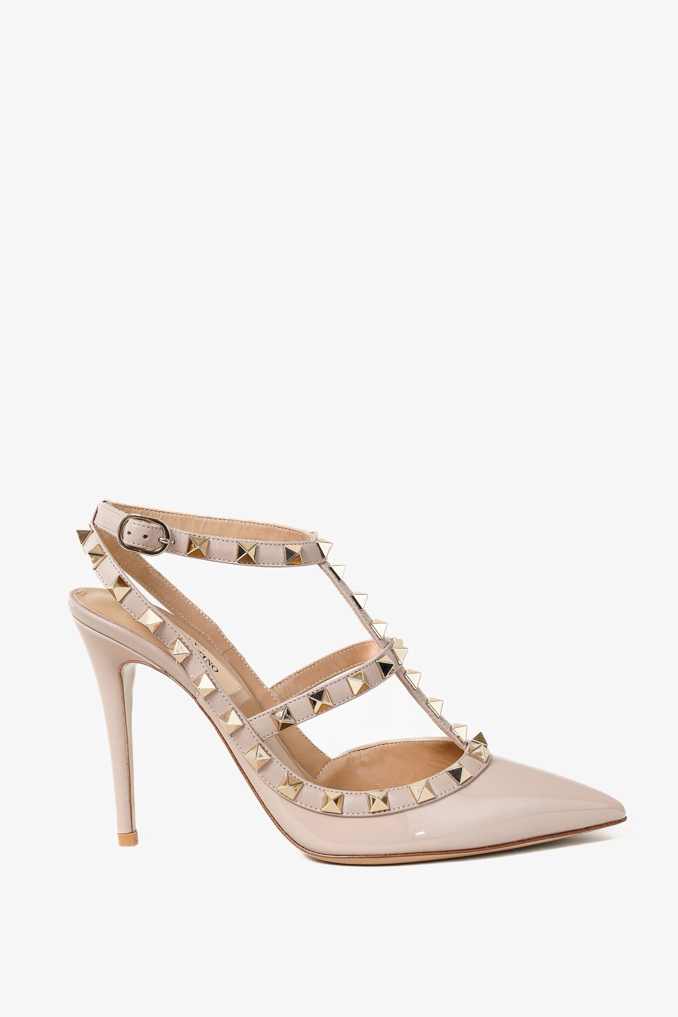 Valentino Valentino Garavani Rockstud Patent Ankle Strap Pumps Size US 6.5 / IT 36.5 - 1 Thumbnail