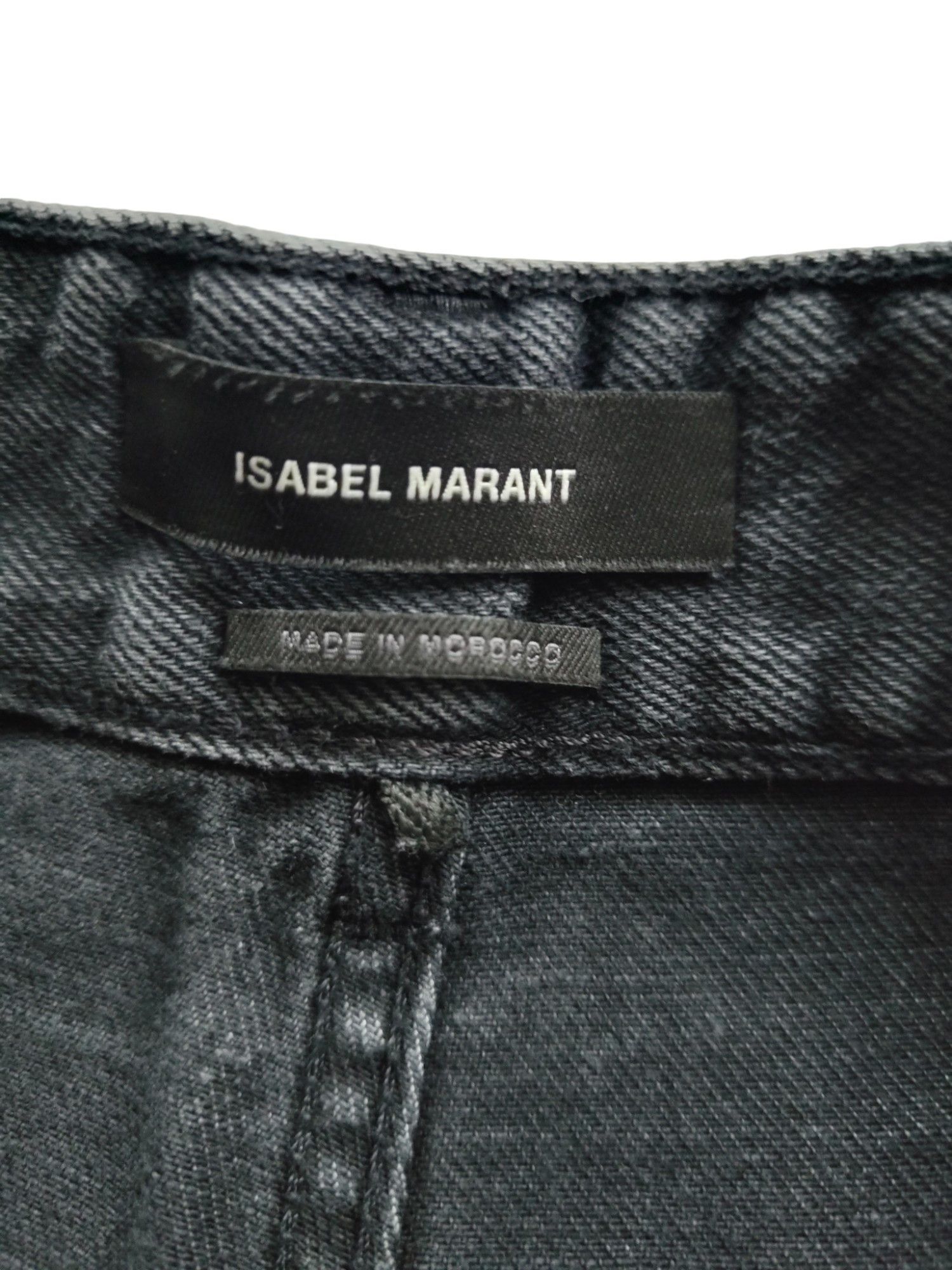 Isabel Marant Black Straight Leg Jeans With Adjustable Tack At Bottom Size 25" / US 0 / IT 36 - 5 Thumbnail