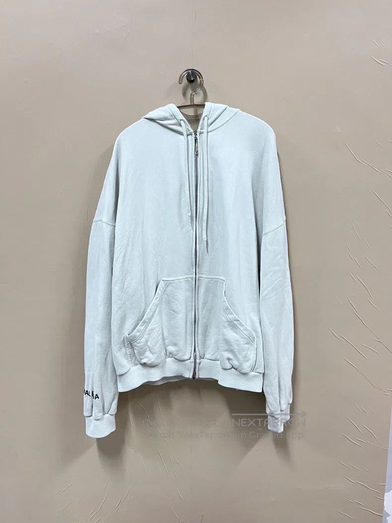 Balenciaga Smiling Zipper Hooded Long-sleeve Sweatshirt