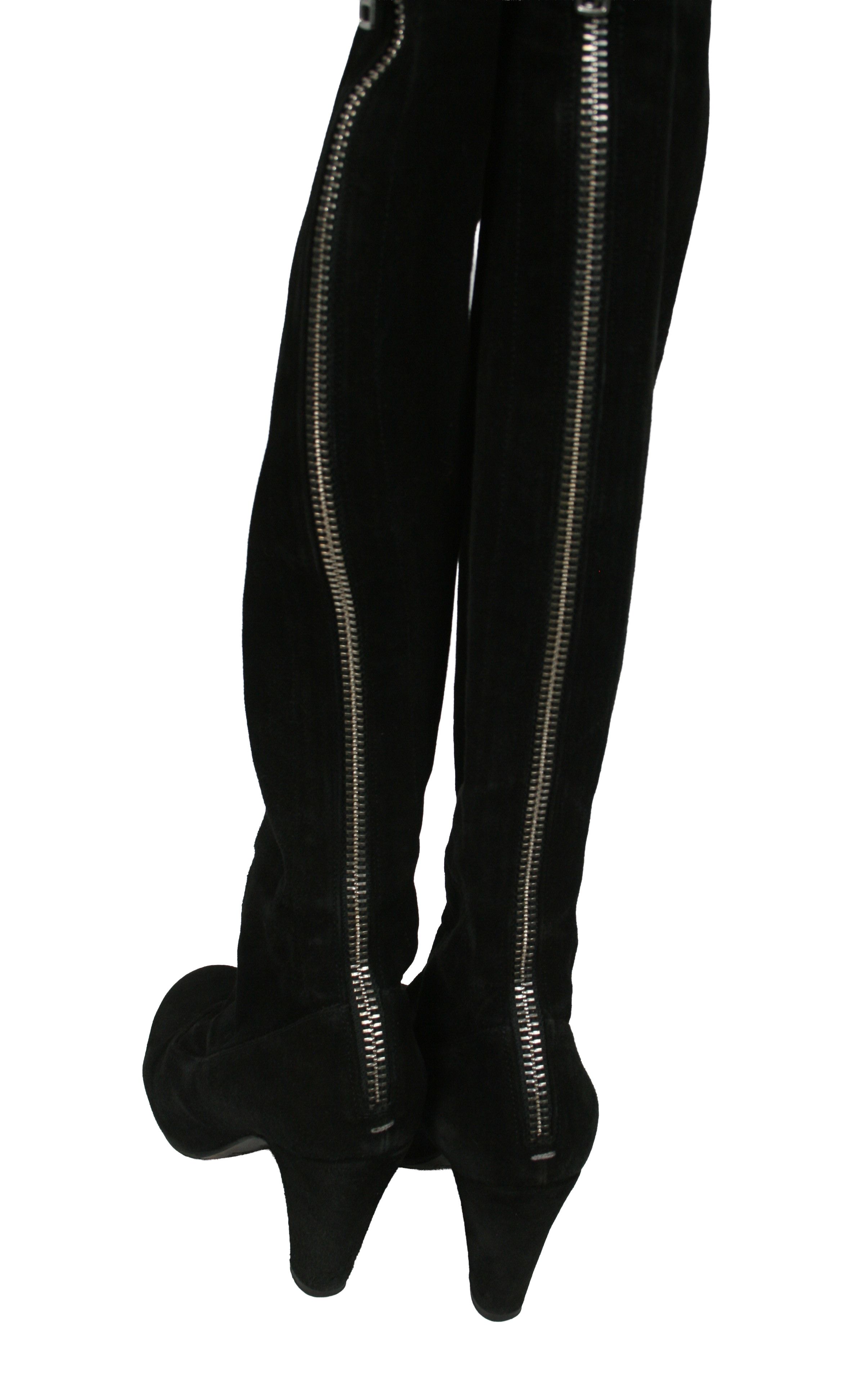 Maison Margiela S/S2002 Suede Knee High Anatomic Boots Archive Size US 7.5 / IT 37.5 - 5 Thumbnail