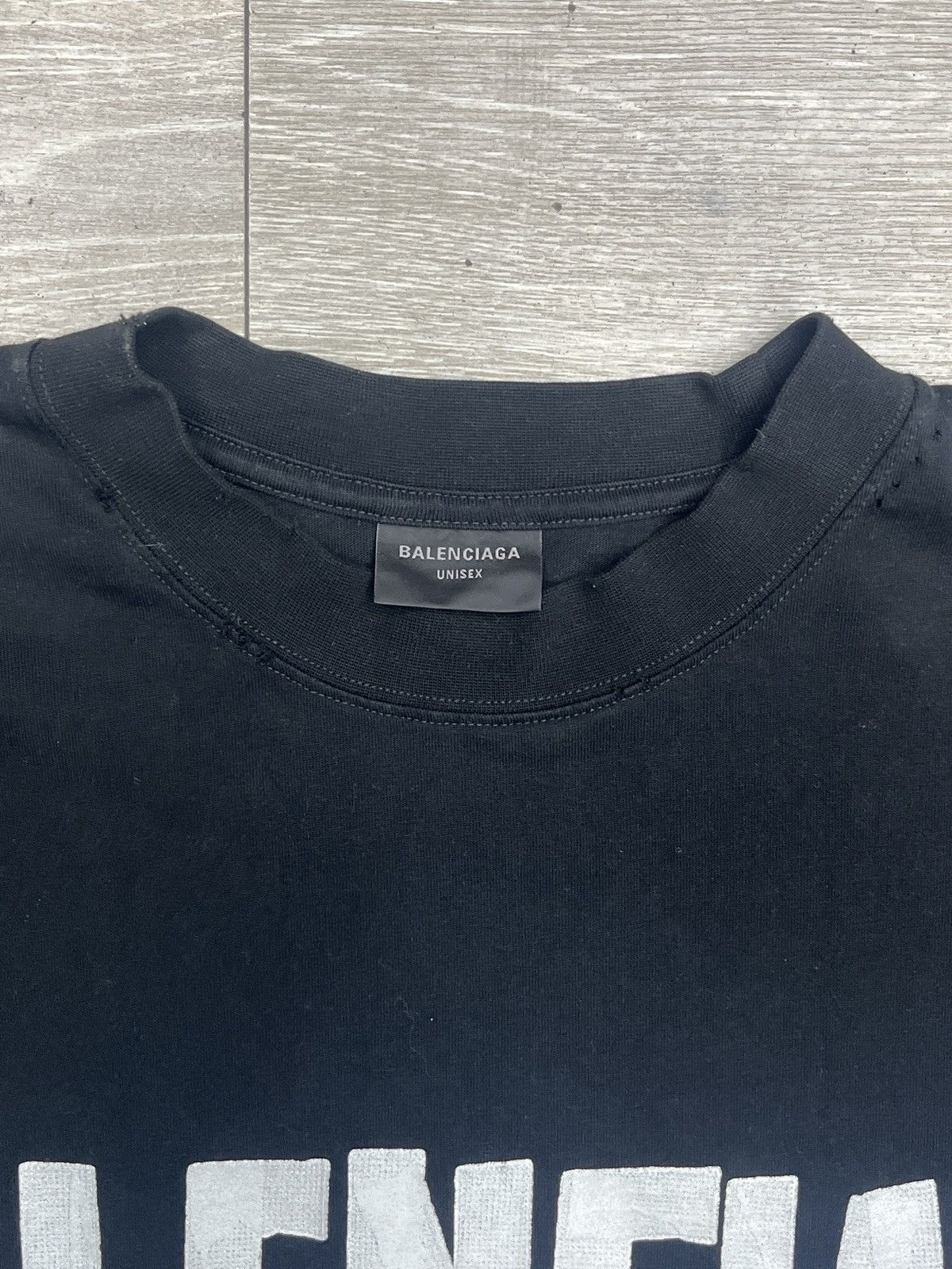 Balenciaga Balenciaga Black Cotton Oversized Tape Logo Tee Size US M / EU 48-50 / 2 - 3 Thumbnail