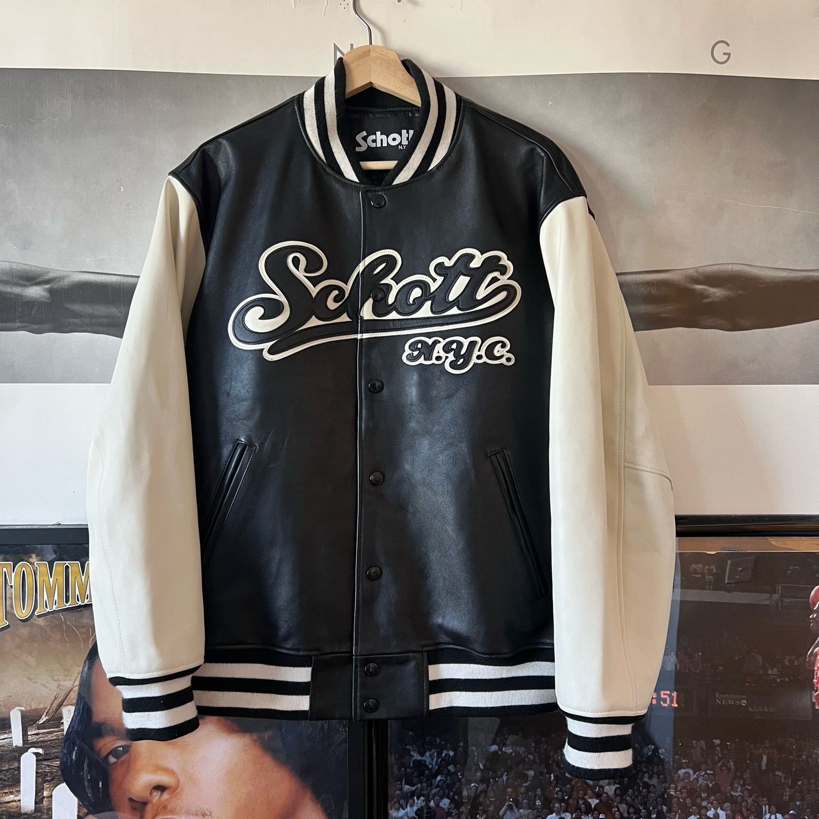 Schott N.Y.C FULL LEATHER STADIUM JACKET