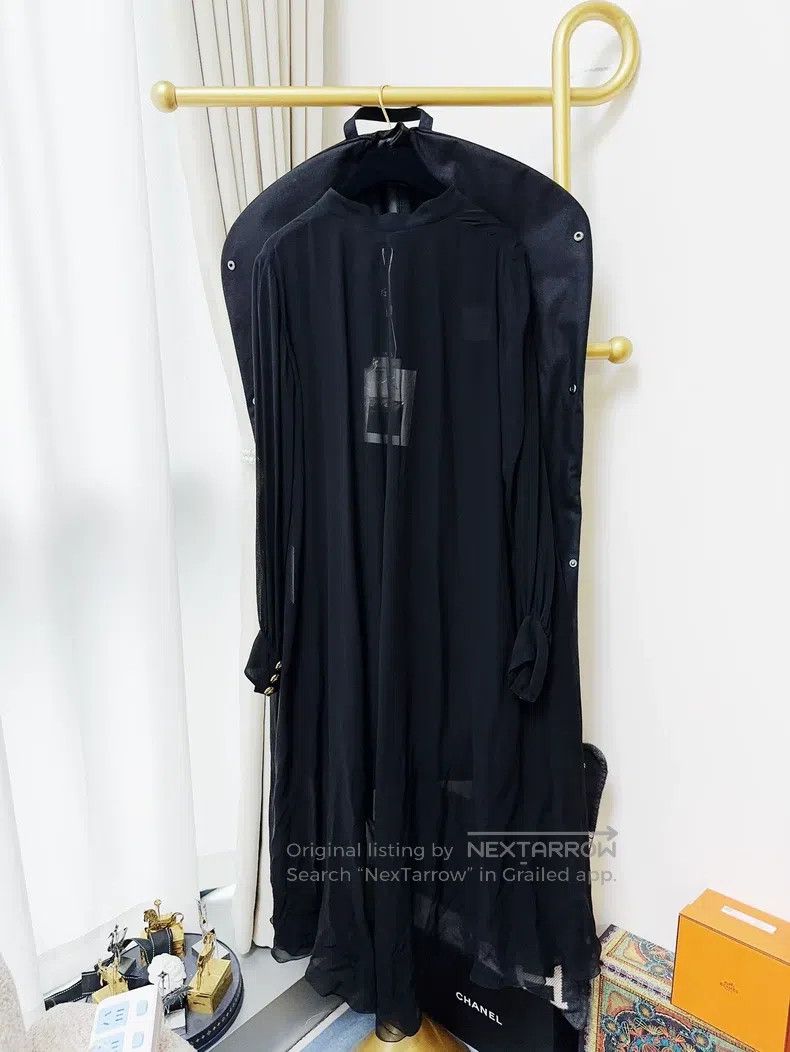 Chanel Chanel 22A black transparent mulberry silk long-sleeved sh Size XS / US 0-2 / IT 36-38 - 2 Thumbnail