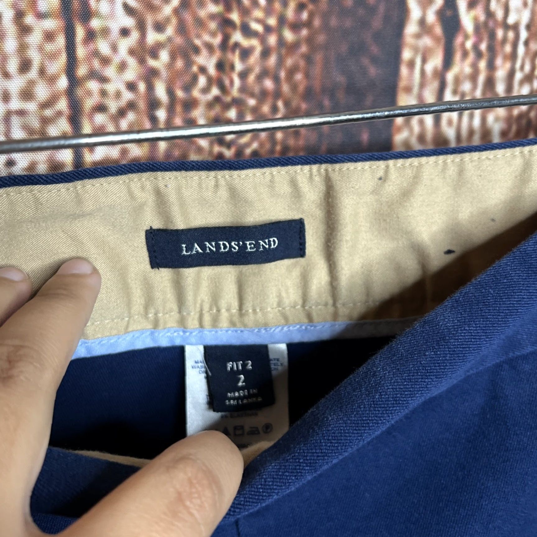 Lands' End Lands' End Womens Pants Size 2 Blue Cotton Polyester Blend Zip Flat Front Chino Skinny Rise High Regular Mens? Wait gender. Department Women. Size 26" / US 2 / IT 38 - 2 Thumbnail