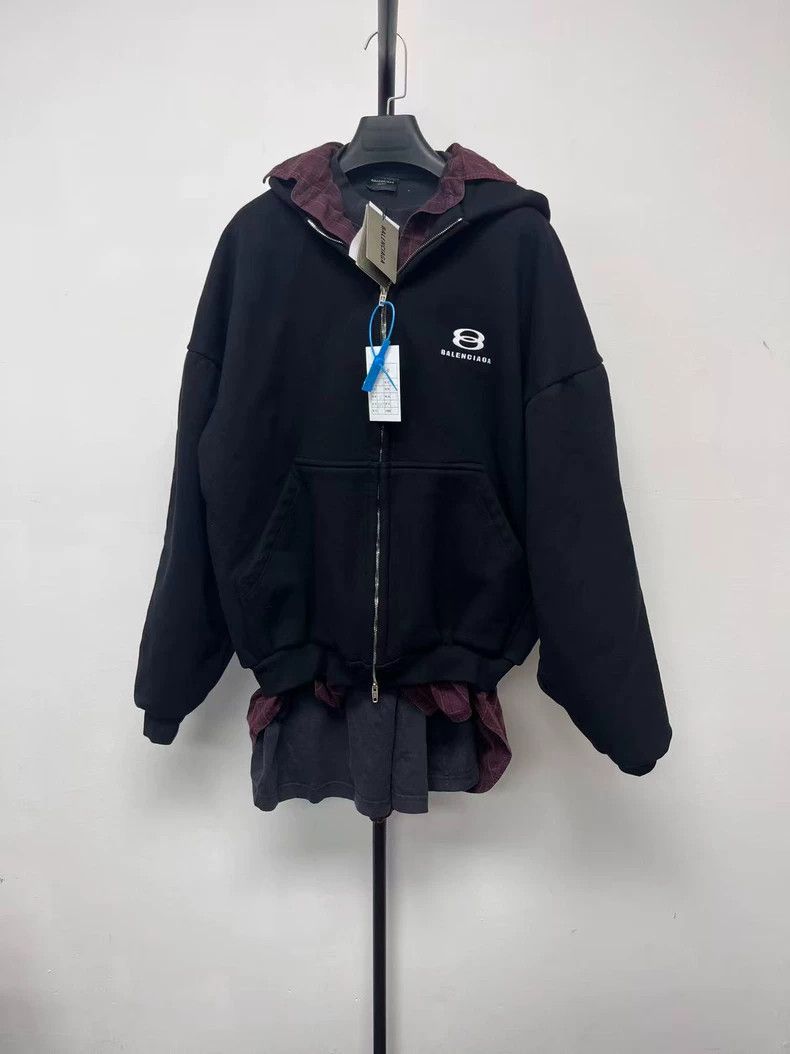 Balenciaga Balenciaga Logo Print Hooded Jacket Size US M / EU 48-50 / 2 - 1 Thumbnail
