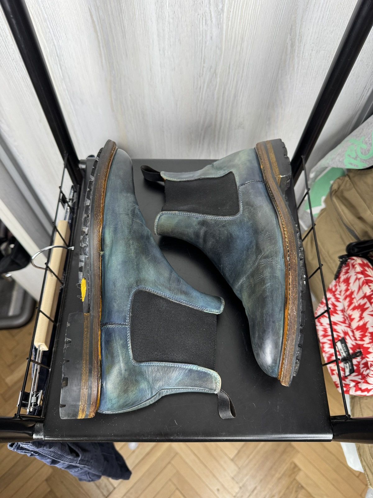 Handmade Italian bespoke Handmade Calfskin Vibram sole Chelsea boots Size US 7.5 / EU 40-41 - 10 Thumbnail