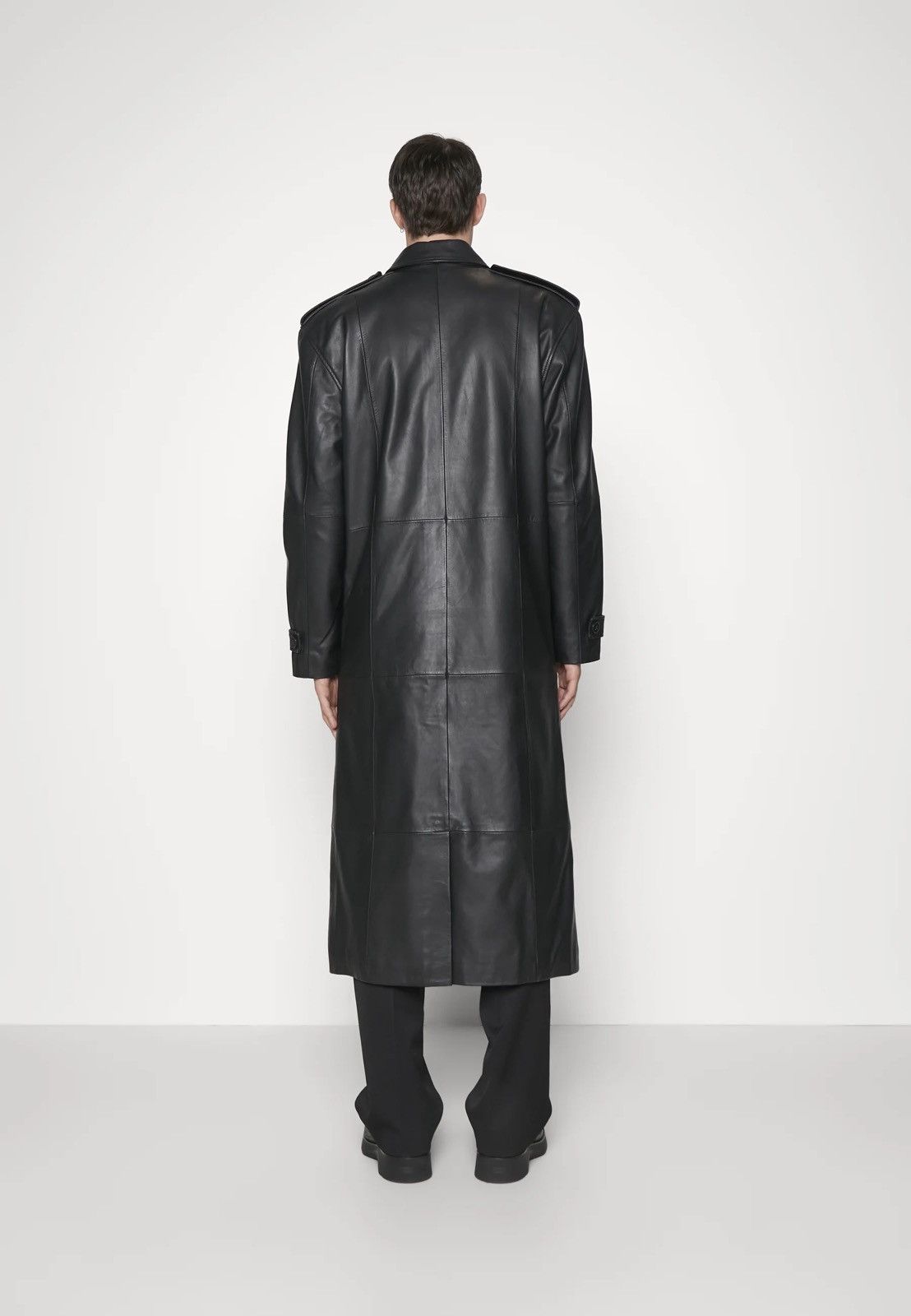 Leather !DS! AW22 Studio ID Long Paneled Leather Black Coat Size US M / EU 48-50 / 2 - 5 Thumbnail