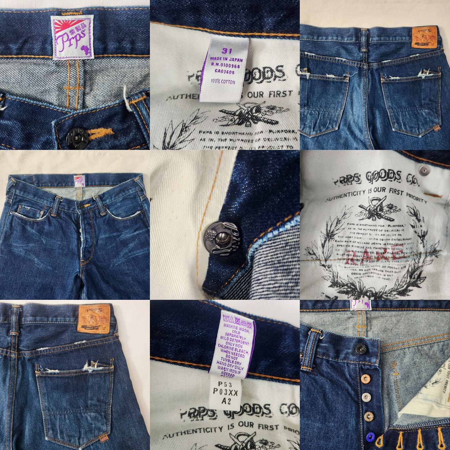 Prps PRPS Limited Edition Rare Japanese Selvedge denim 20 of 109 Size US 31 - 18 Thumbnail