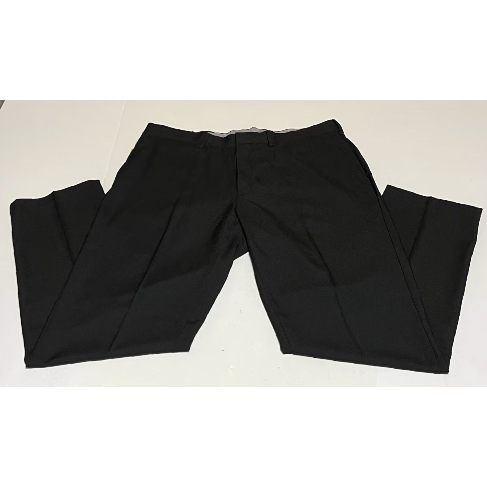 Haggar Haggar Slim Dress Pants Men 36x30 Black Polyester Flat Front Stretch NWT Size US 36 / EU 52 - 2 Thumbnail