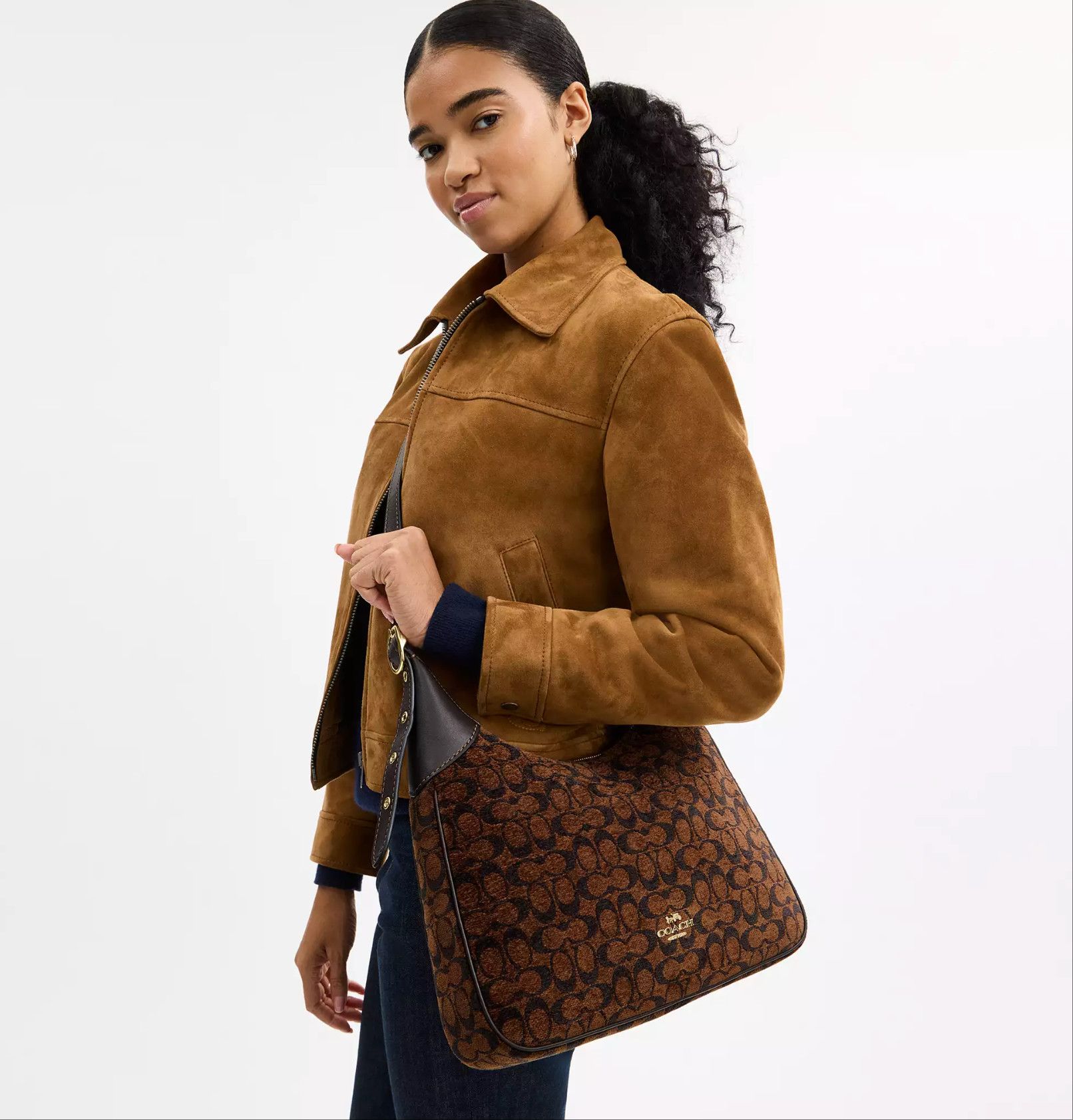 Coach Ella Shoulder Bag In Signature Chenille CCE49 Size ONE SIZE - 12 Thumbnail