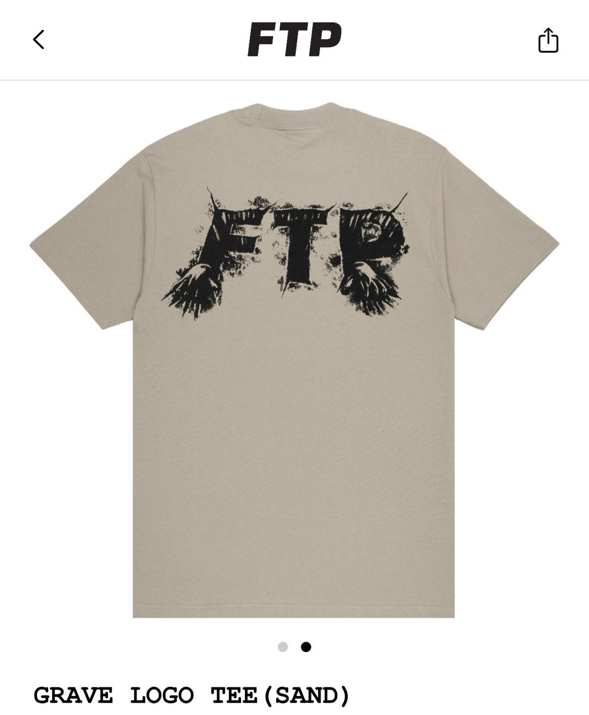 Fuck The Population FTP GRAVE LOGO TEE (Sand) (Medium) Size US M / EU 48-50 / 2 - 2 Thumbnail