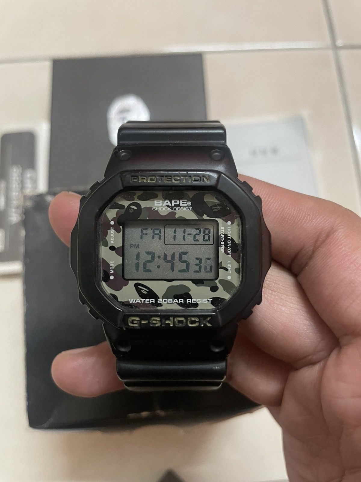 Bape Vintage Bape x G Shock Limited Edition Green Camo Watches Size ONE SIZE - 3 Thumbnail