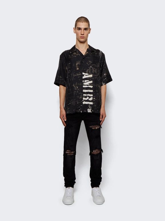 Amiri o1gr1nt0824 Mx1 Bandana Jeans in Aged Black Size US 33 - 2 Thumbnail