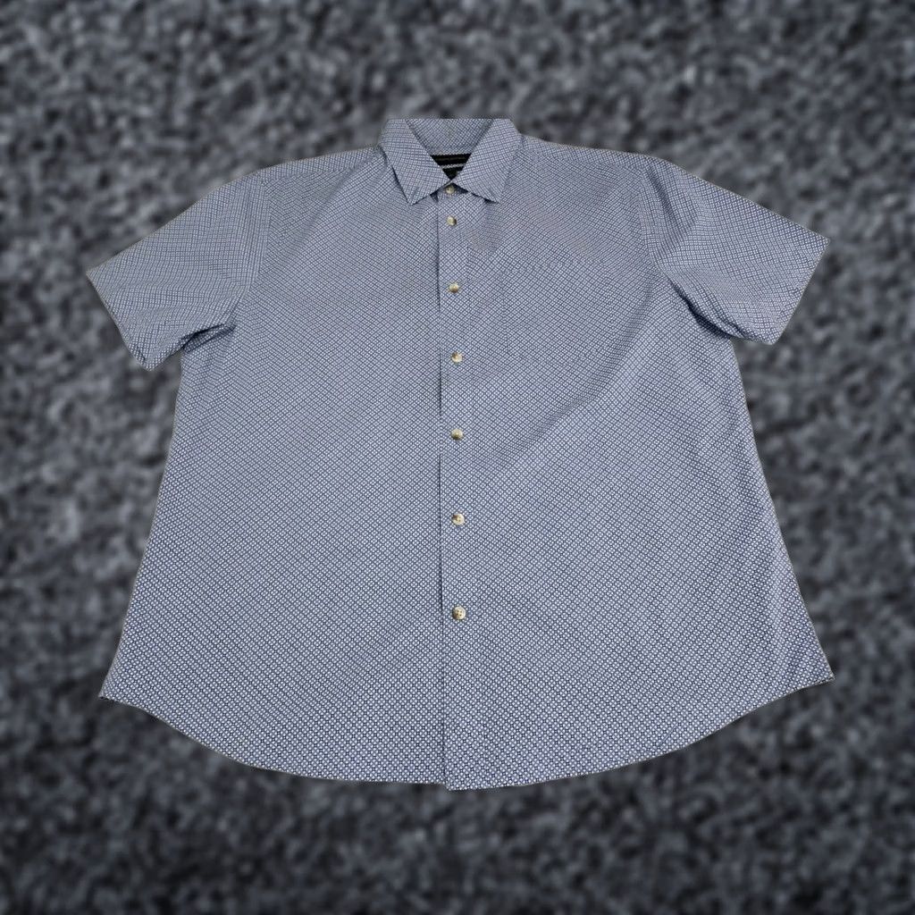 Banana Republic Banana Republic Mens Slim Fit Short Sleeve Button Up Blue Shirt Size L Size US L / EU 52-54 / 3 - 1 Thumbnail