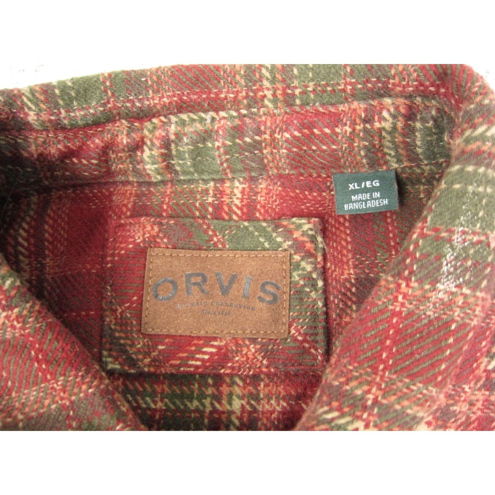 Orvis Orvis Shirt XL Red Plaid Flannel Button-Up Long Sleeve Regular Fit Mens XL Size US XL / EU 56 / 4 - 4 Thumbnail