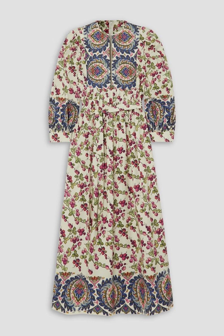 Etro ETRO Flower-print cotton-blend poplin Midi Dress MSRP $2450 Size XS / US 0-2 / IT 36-38 - 1 Thumbnail