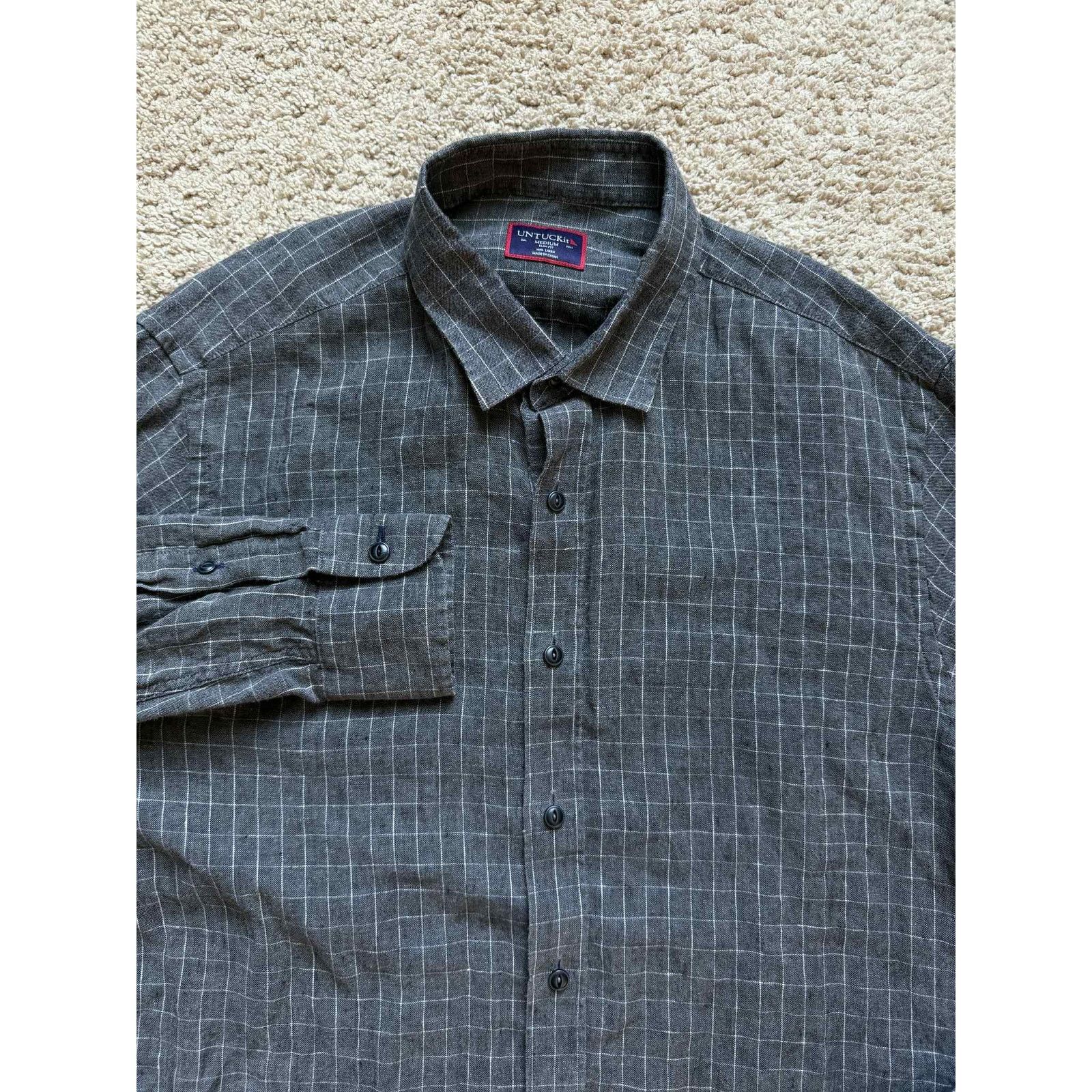 UNTUCKit UNTUCKit Check Slim Fit Long Sleeve Button-Up Shirt Green M Size US M / EU 48-50 / 2 - 3 Thumbnail