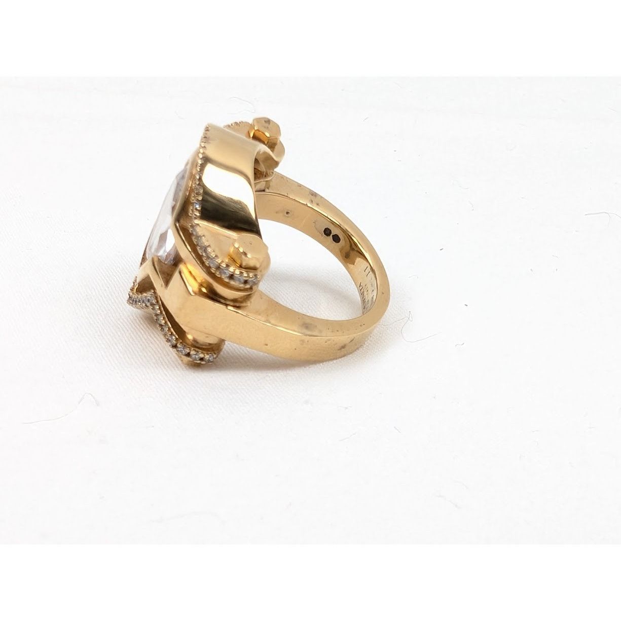 Bottega Veneta o1rshd1 Size: 11 / Cubic Zirconia Ring in Gold Silver White Size ONE SIZE - 7 Thumbnail