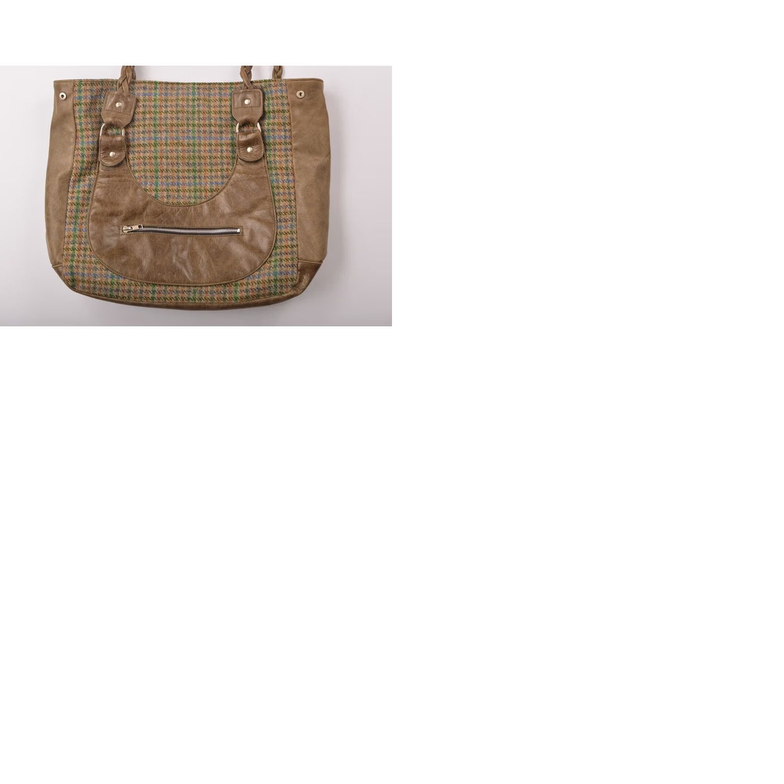 Harris Tweed Harris Tweed Tote Hand Bag Plaid Womens Tote Harris Tweed Multicolor Wool Exterior Material Tweed Plaid Tote Hand Bag Womens Harris Tweed Plaid Size ONE SIZE - 9 Thumbnail