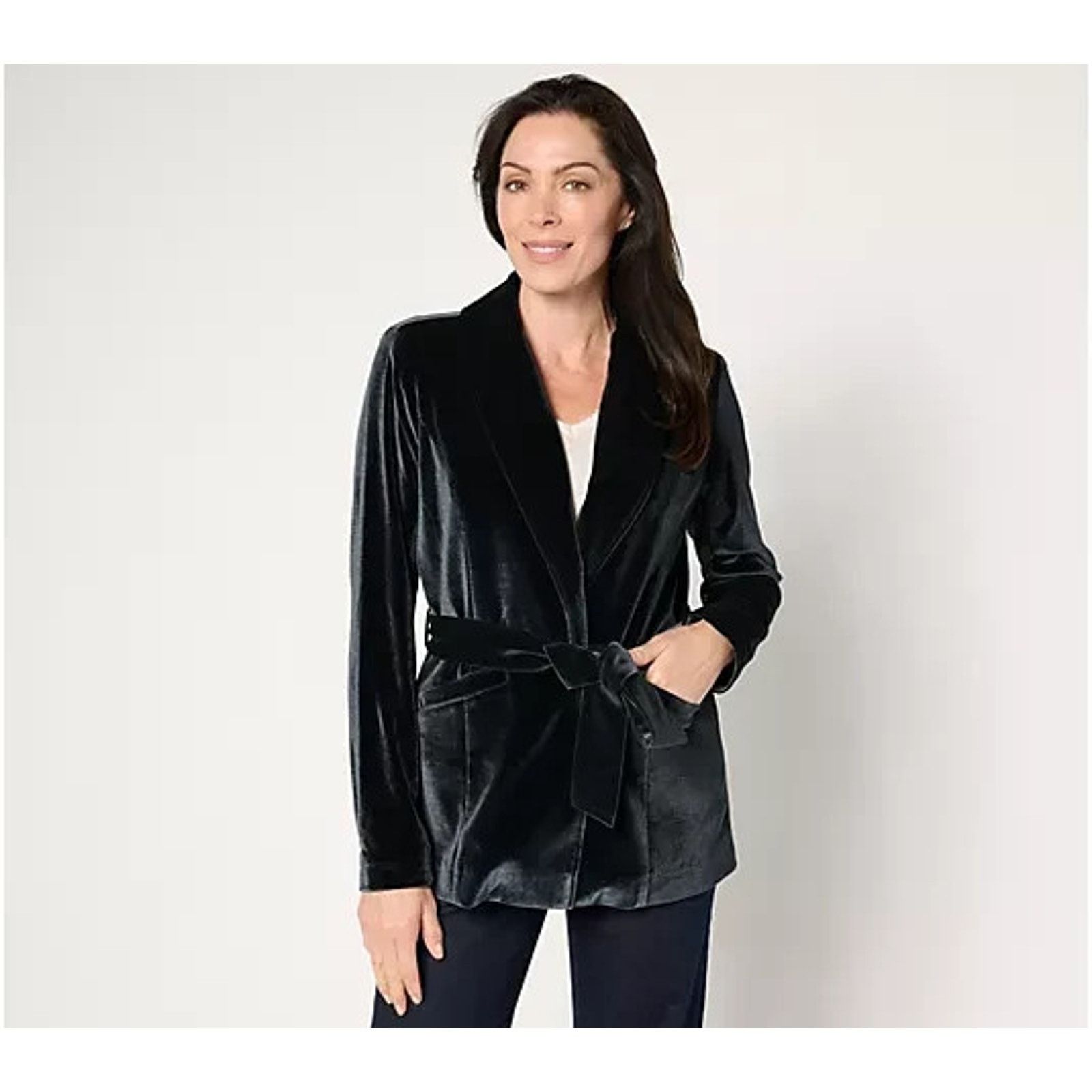 & Other Stories BEAUTIFUL by Lawrence Velvet Blazer Smoke XL A670969 Size XL / US 12-14 / IT 48-50 - 1 Thumbnail