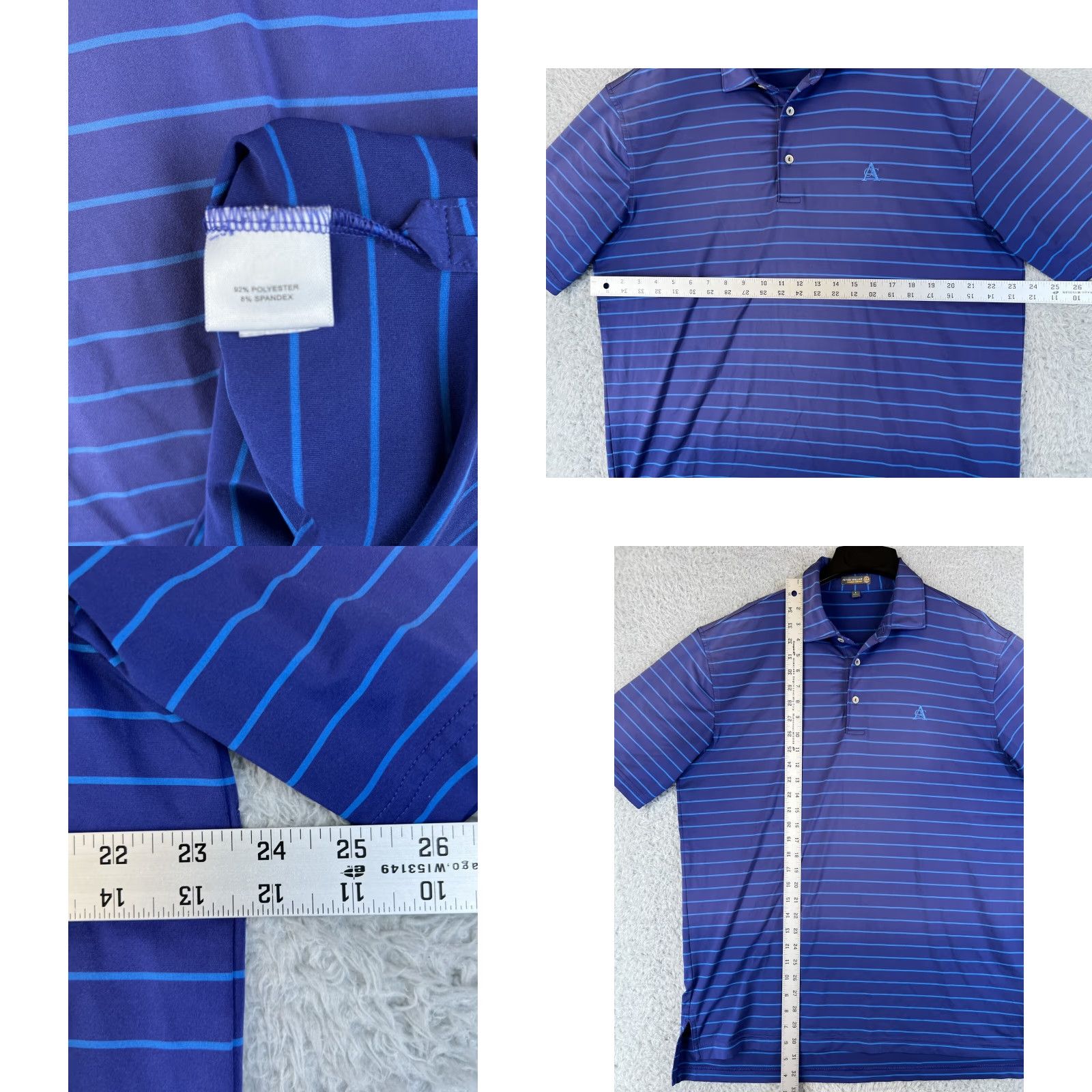 Peter Millar Peter Millar Polo Shirt Mens Large Blue Stripe Golf Summer Comfort Outdoor Wear Size US L / EU 52-54 / 3 - 8 Thumbnail