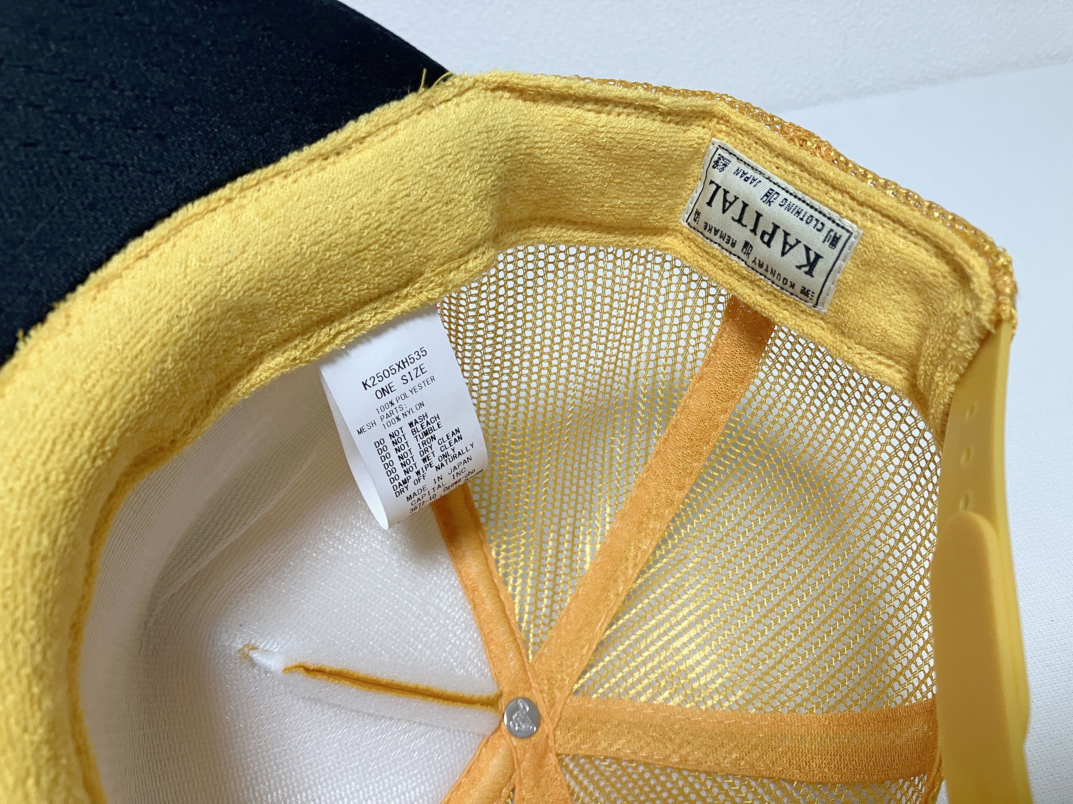 Kapital kapital life kapriccio truck cap hat trucker yellow black Size ONE SIZE - 4 Thumbnail