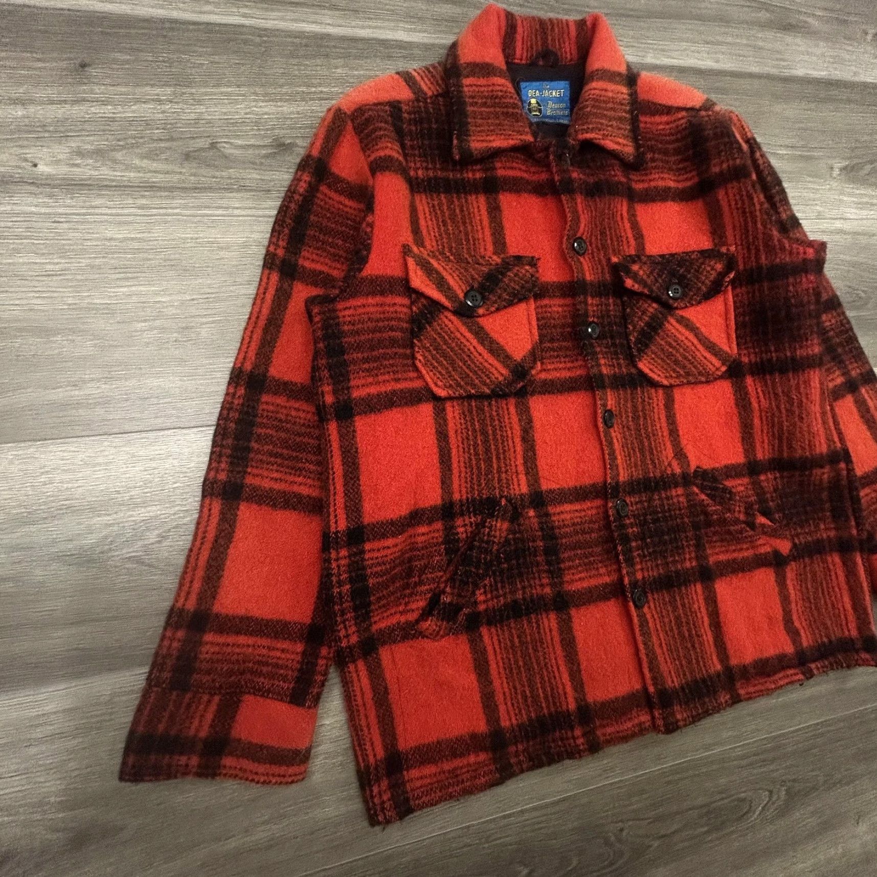 Vintage VINTAGE Deacon Brothers Dea-Jacket Shirt Mens Large Buffalo Plaid 60s Made USA Size US L / EU 52-54 / 3 - 3 Thumbnail