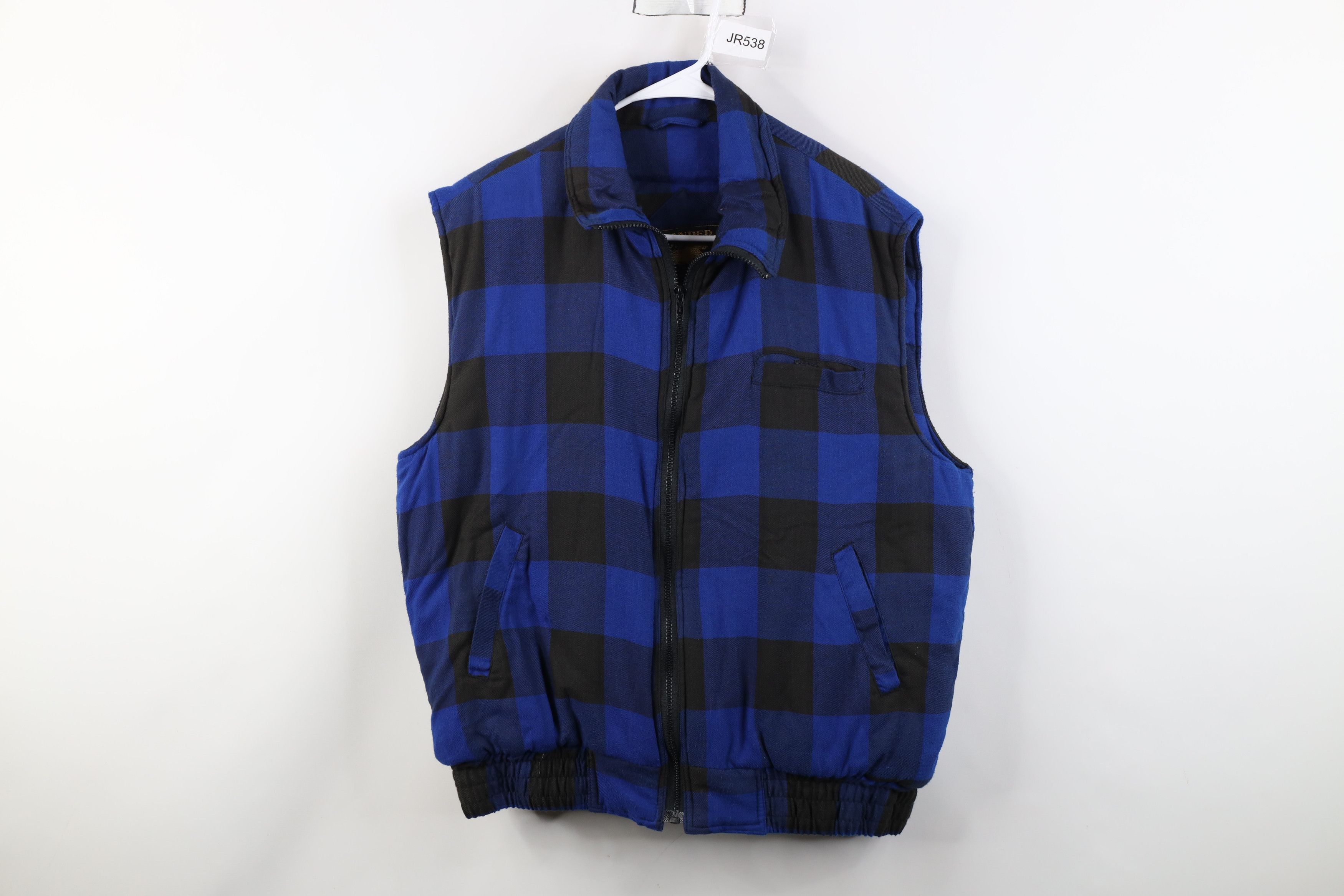Vintage Vintage 90s Streetwear Full Zip Puffer Vest Jacket Plaid Size US L / EU 52-54 / 3 - 1 Thumbnail
