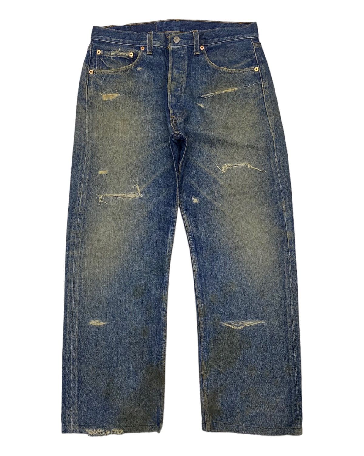 Levi's RARE🔥VTG LEVIS 501 BAGGY JEANS DISTRESSED DENIM Size US 32 / EU 48 - 1 Thumbnail
