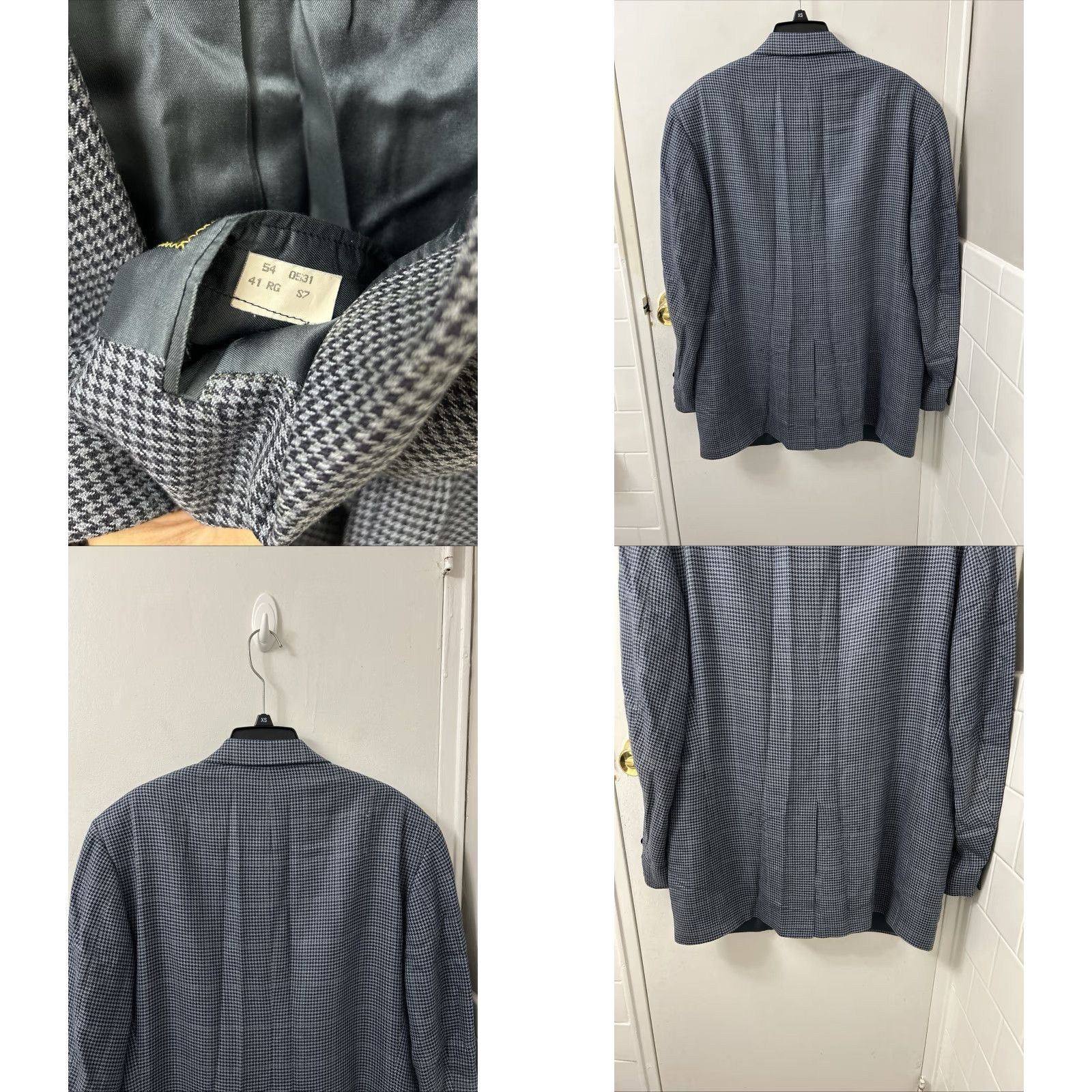 Brooks Brothers VINTAGE Brooks Brothers Blazer Mens 41 Blue Houndstooth Wool Blend Sport Jacket Button Closure US Made Winter 31” Mens Size 42R - 8 Thumbnail