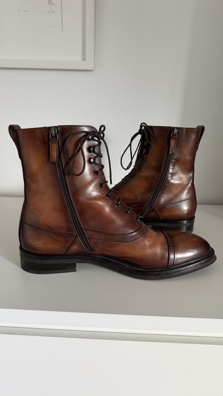 Berluti 2017 Haider Ackermann Brown Leather Bergen Zip Boots 44 Size US 11 / EU 44 - 6 Thumbnail