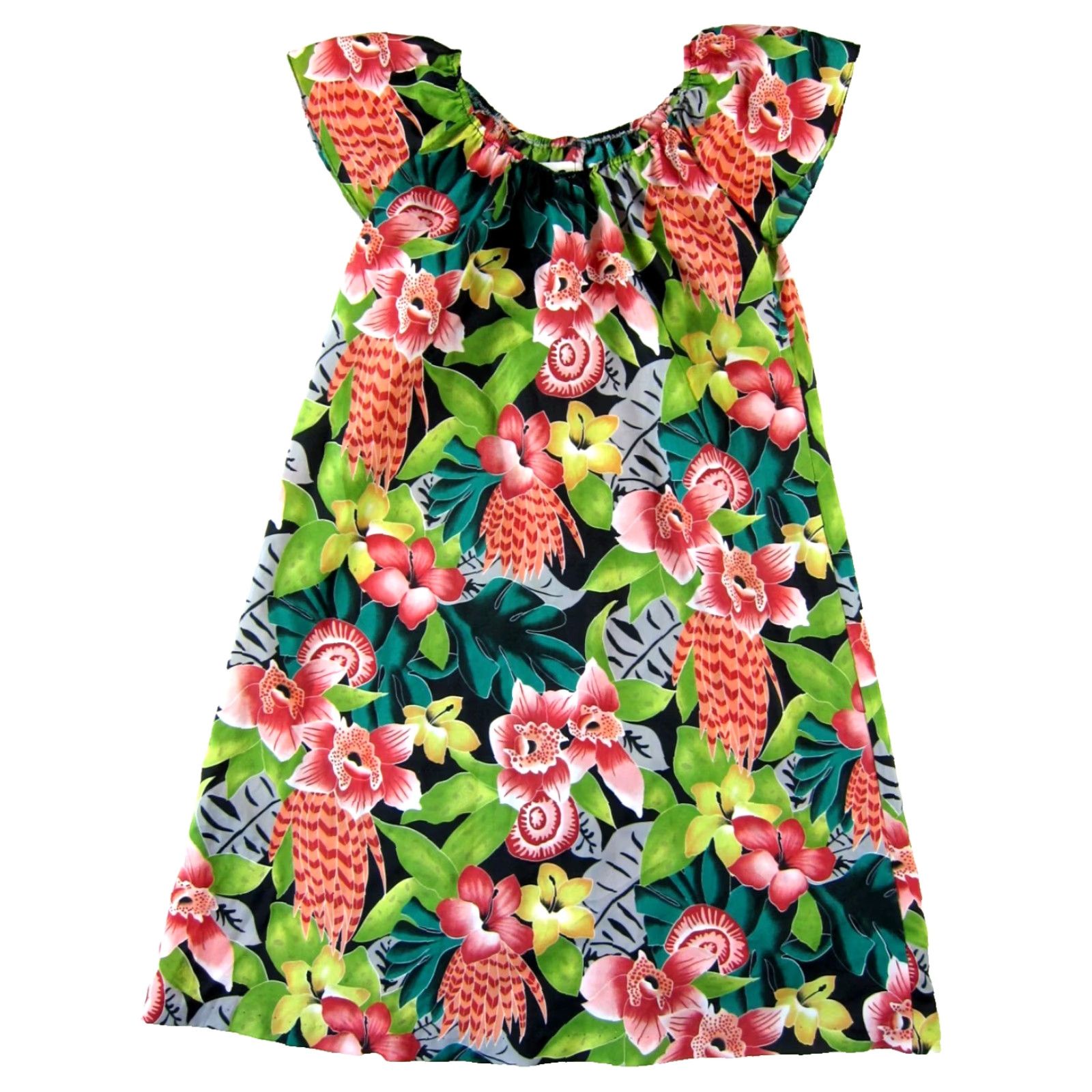 Hilo Hattie VTG Hilo Hattie Pink Green Yellow Floral Hawaiian Short Sleeve Midi Dress S Size 28" / US 6 / IT 42 - 2 Thumbnail