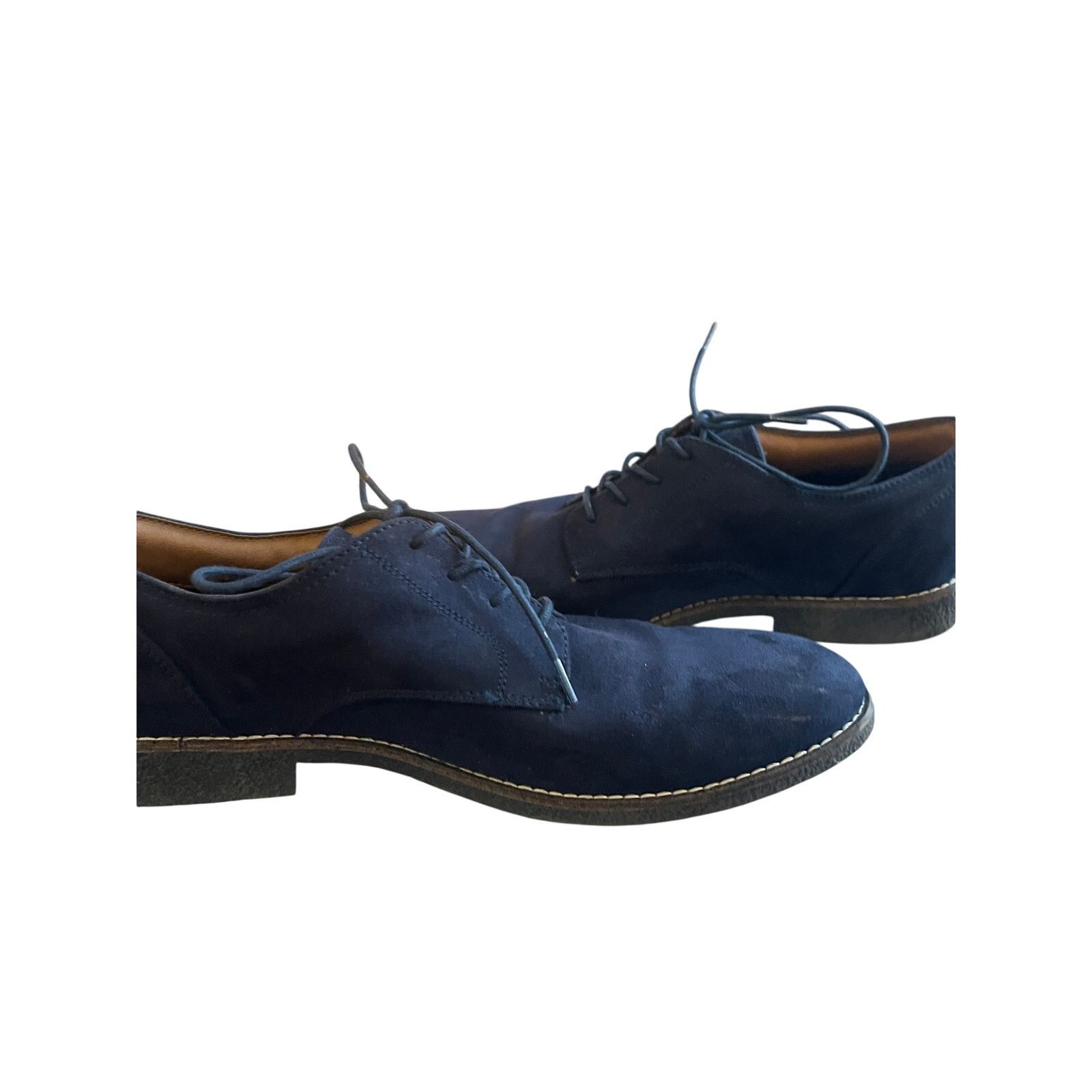 H&M H&M Men’s Navy Suede Oxford Lace-Up Shoes Casual Dress Derby Size US 9 / EU 42 - 3 Thumbnail