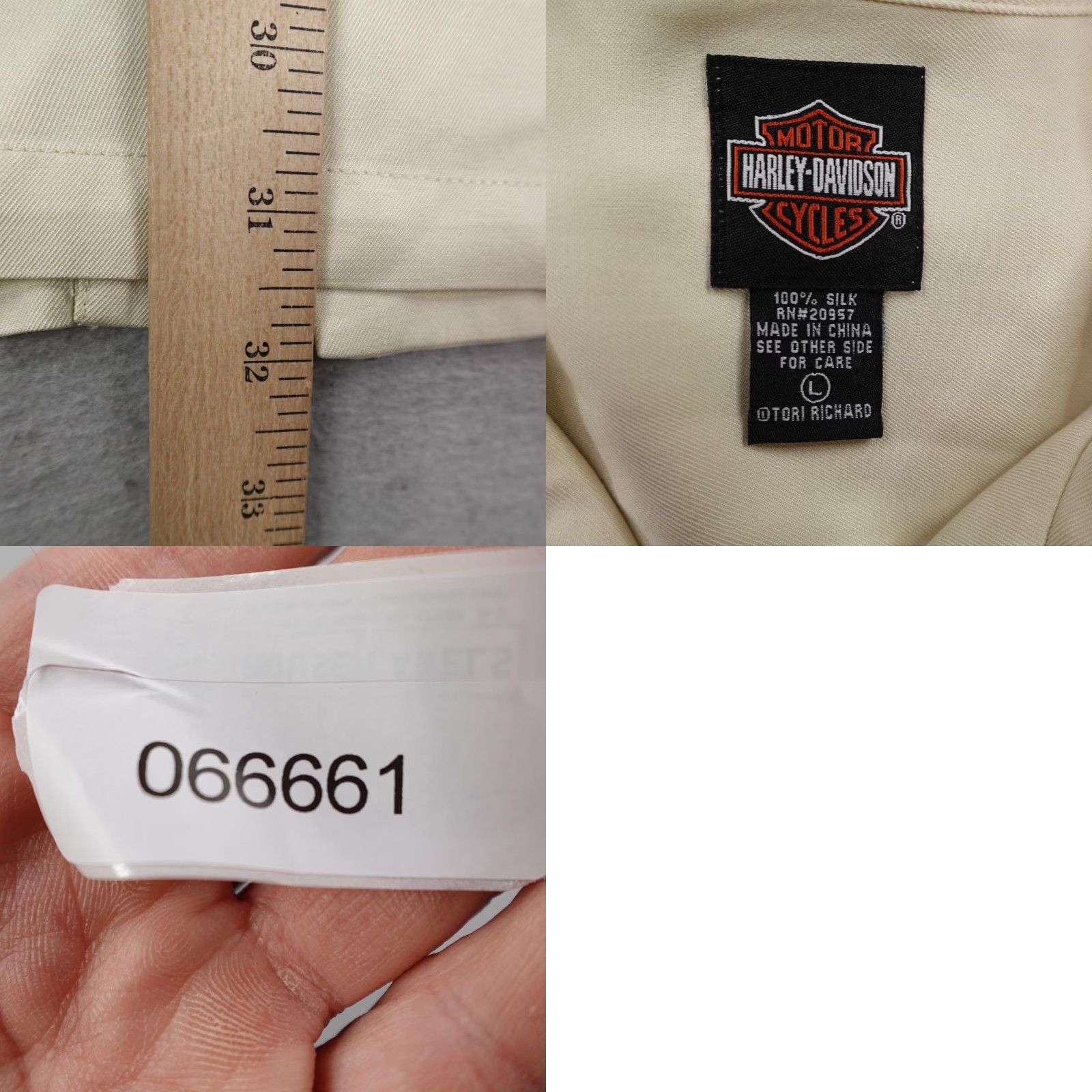 Harley Davidson Harley-Davidson Shirt Large Beige Tori Richard Honolulu Hawaiian Embroidered Size US L / EU 52-54 / 3 - 8 Thumbnail
