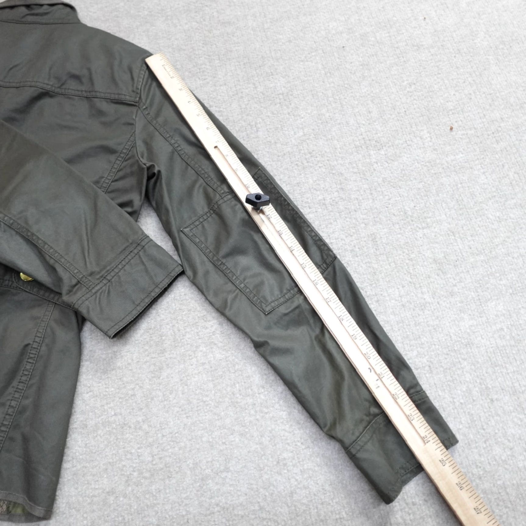 J.Crew J.CREW Women's Field Jacket M Green Storm Canvas Wool Waxed Military Coat Black? Size M / US 6-8 / IT 42-44 - 7 Thumbnail