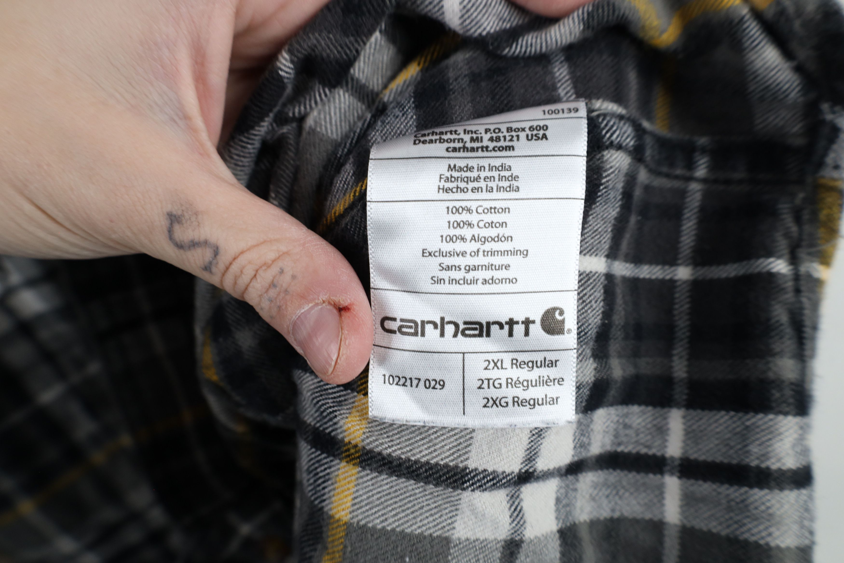 Carhartt × Vintage Vintage Carhartt Fit Flannel Collared Button Down Shirt Size US XXL / EU 58 / 5 - 9 Thumbnail
