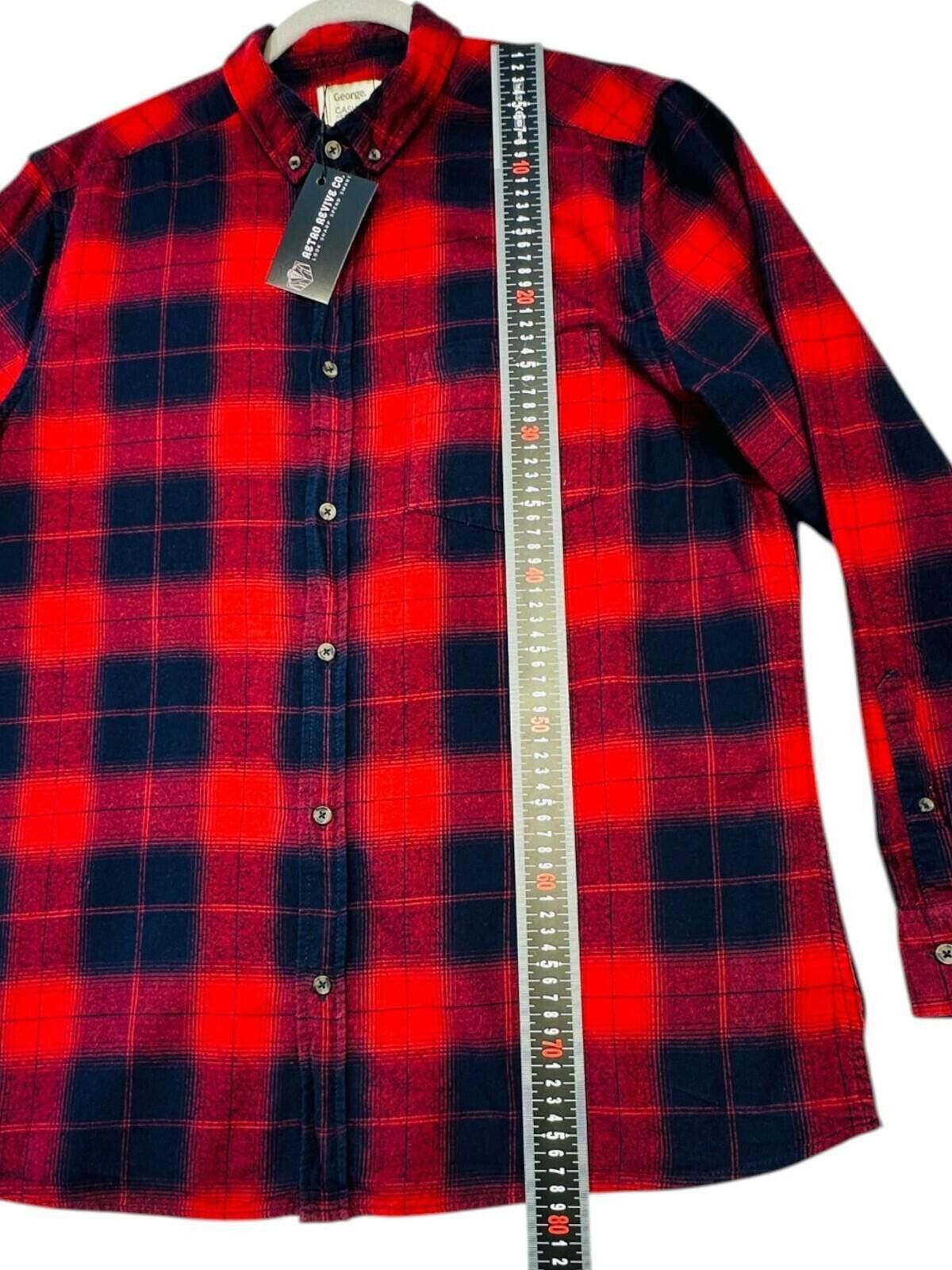 George George Shirt Men's UK Size XL Red Stripe Long Sleeve Size US XL / EU 56 / 4 - 9 Thumbnail