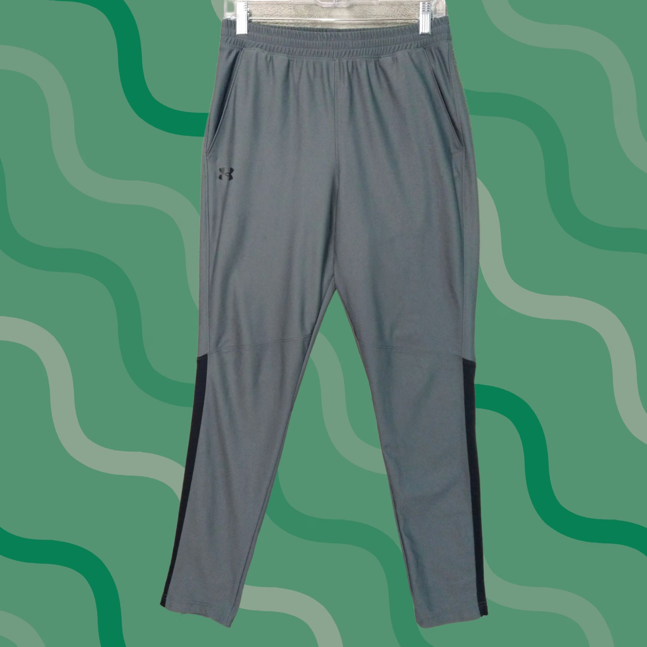 Under Armour Under Armour Pants Mens Medium Athletic Jogger Tapered Leg Fitted Gray Polyblend Stretch Inseam 30in Pockets DST Baseball Graphic? Size US 31 - 1 Thumbnail
