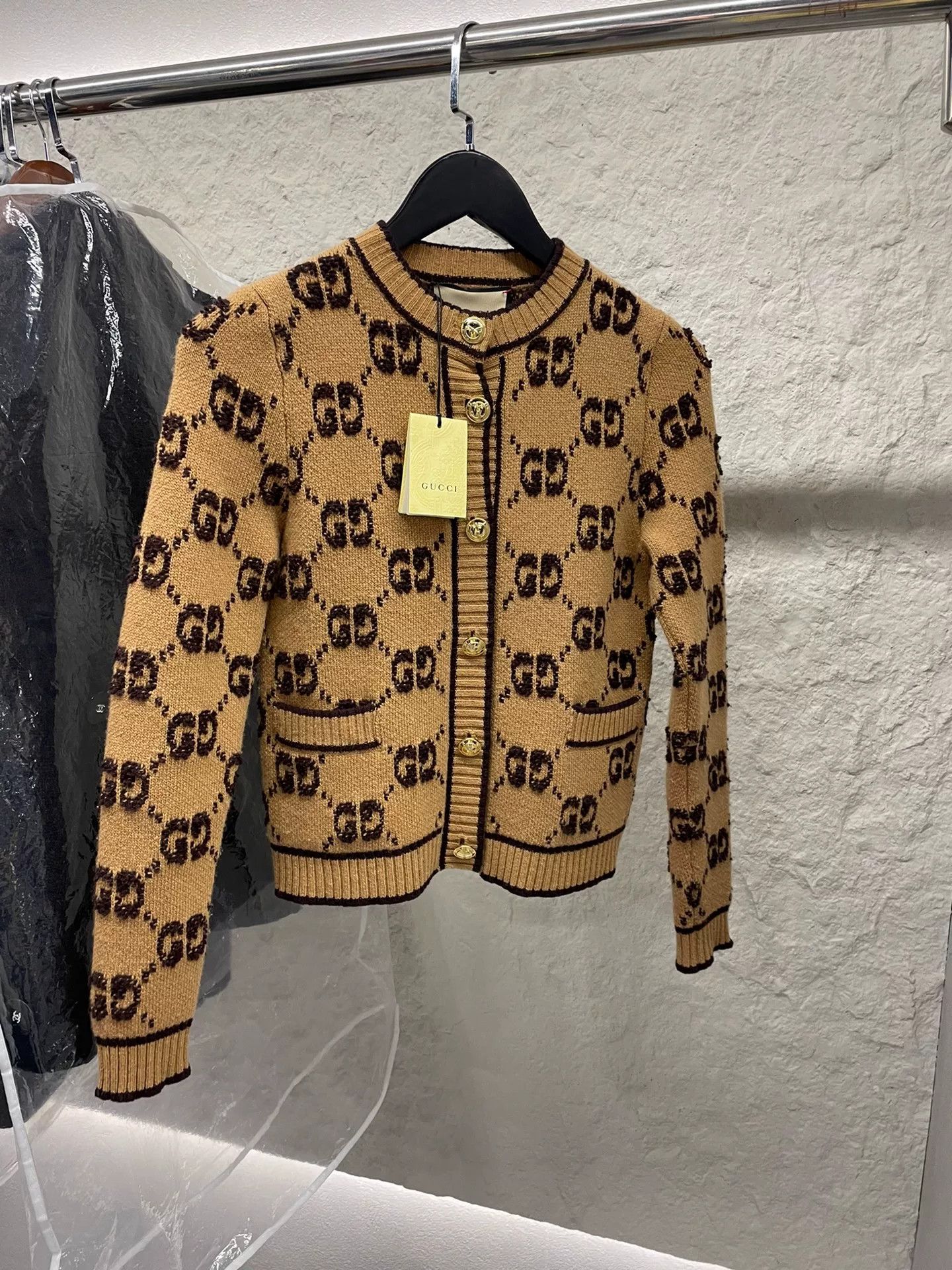 Gucci Gucci GG Camel Knit Cardigan XXS Size XXS / US 00 / IT 34 - 1 Thumbnail