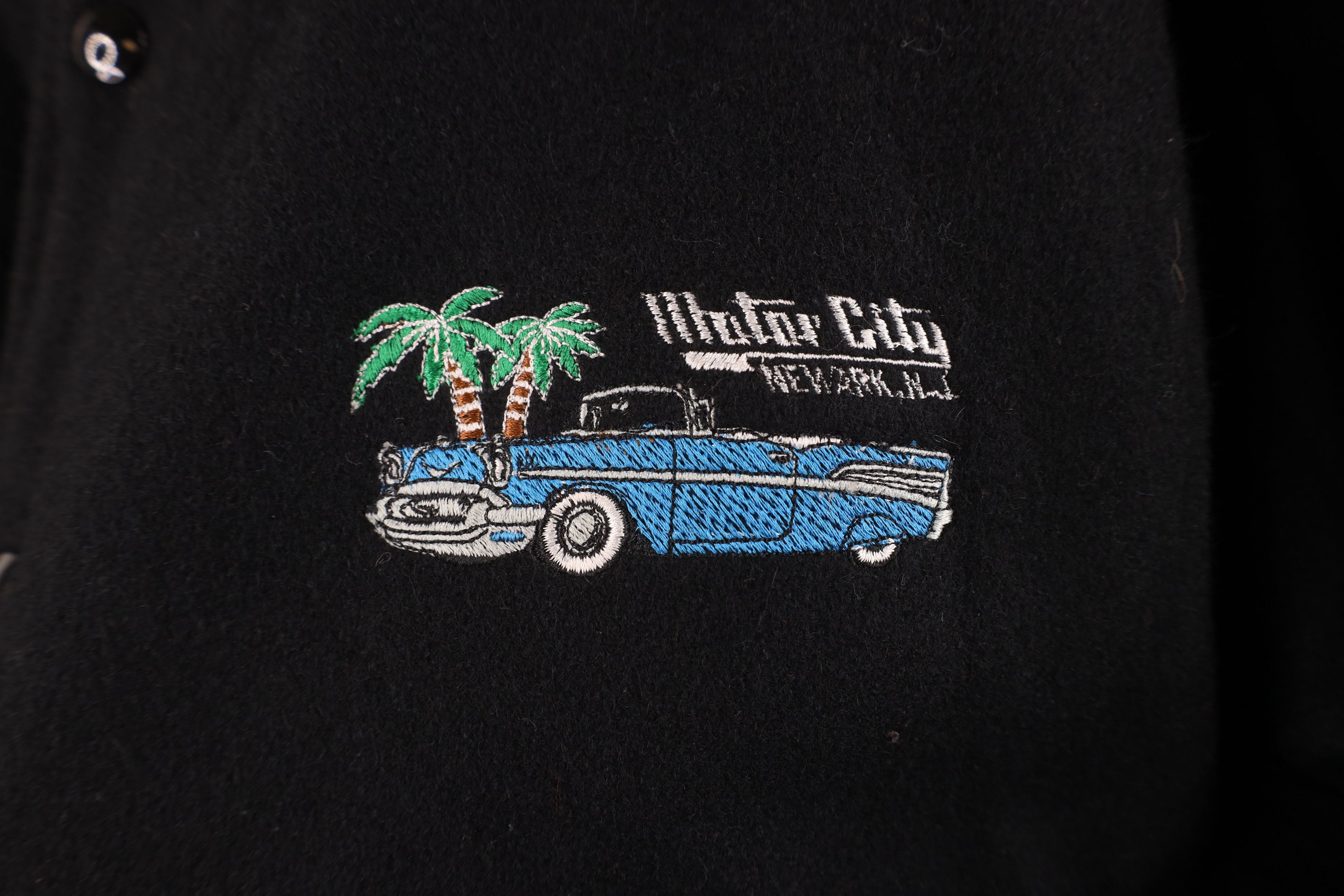 Vintage Vintage 90s City Casino Wool Varsity Bomber Jacket Black USA Size US XL / EU 56 / 4 - 4 Thumbnail